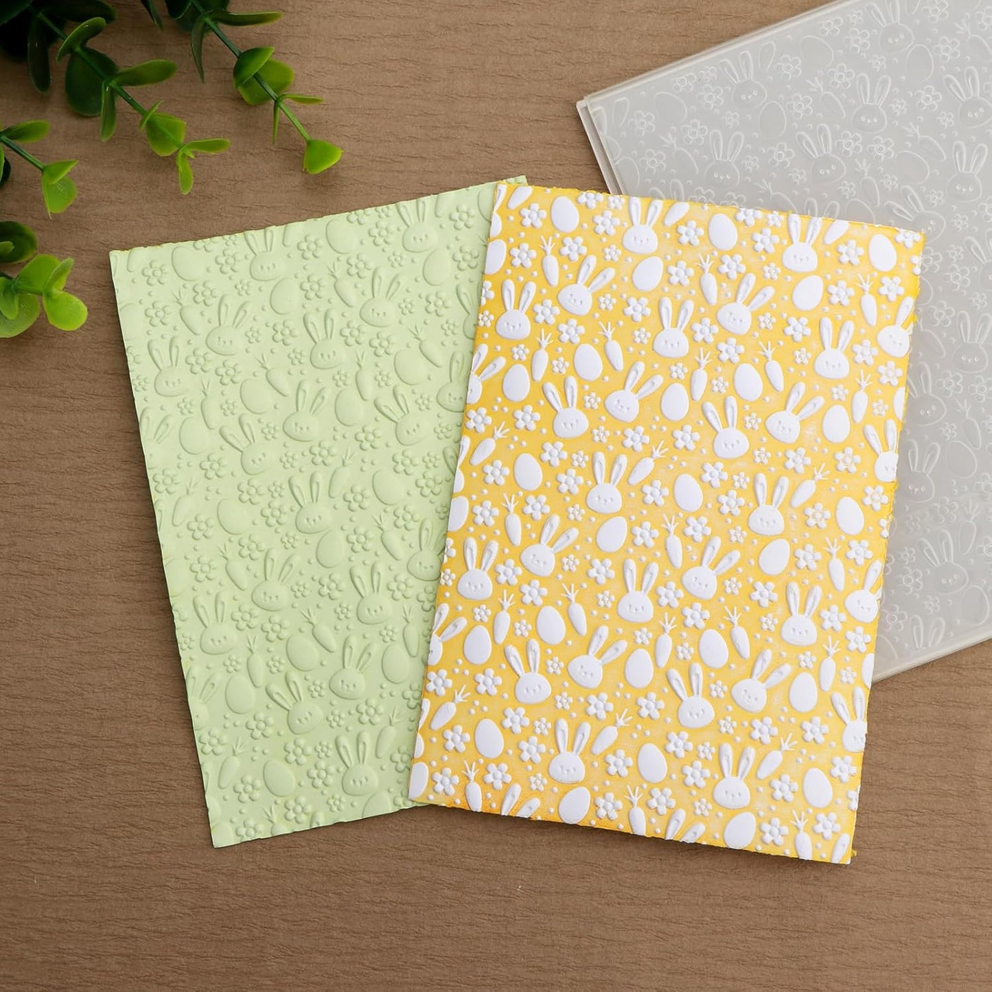 BAOFALI 3D Embossing Folder for Card Making,Easter Bunny Plastic Texture Fades Embossing Folder Template for Scrapbooking Cardstock Album DIY Decoration Paper Crafting 6.3x4.5inch