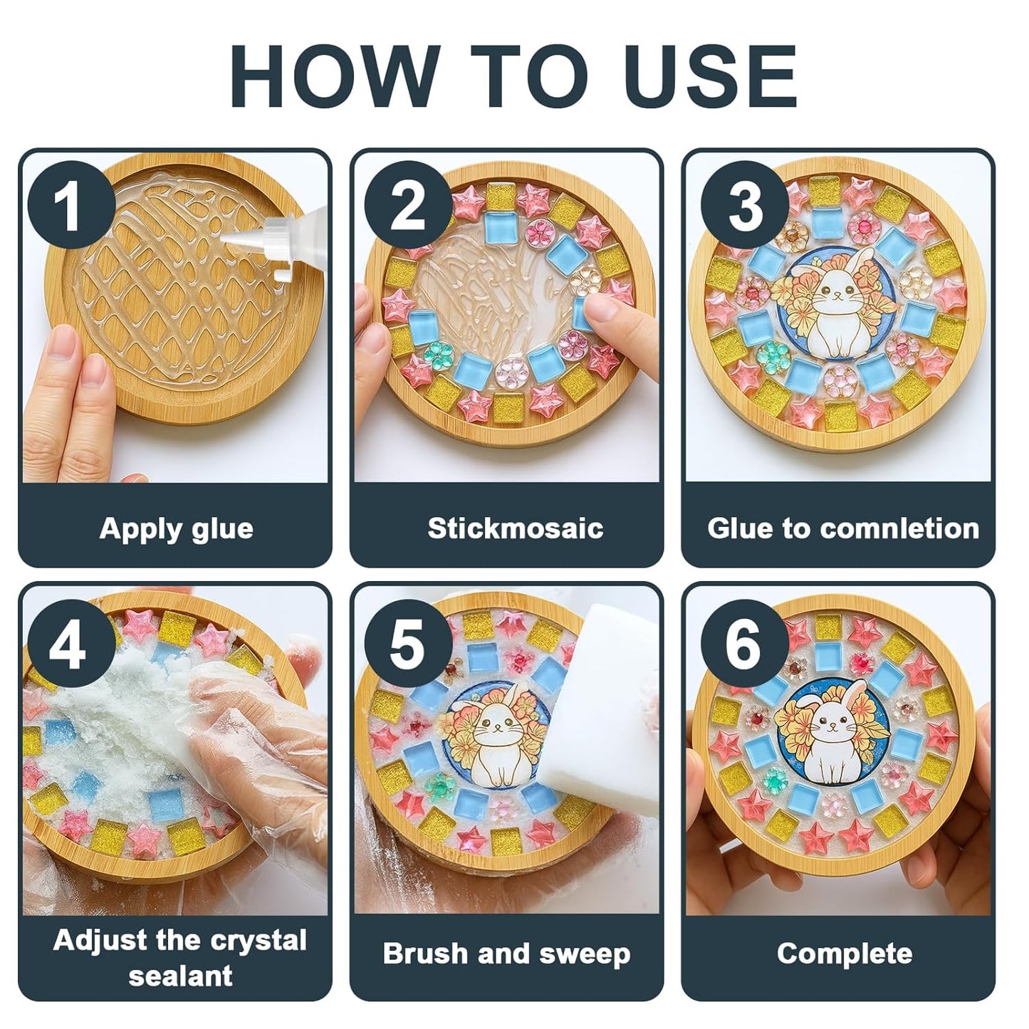 Professional Mosaic Grout for Crafts White - Quick-Dry Crystal Tile Grout with Contrast Color Technology, DIY Art Supplies for Mosaic Glass Decor, Handmade Gifts & Home Improvement Projects
