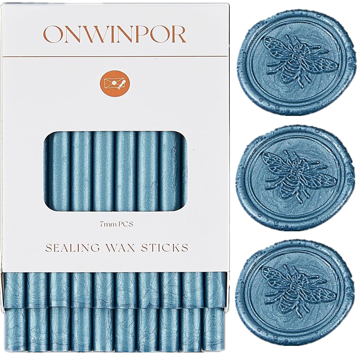Dark Blue Wax Seal Sticks, ONWINPOR 20pcs Glue Gun Wax Sealing Sticks for Waxseal Stamp, Mini Sealingwaxsticks Suit for 0.28''Glue Gun (Dark Blue)