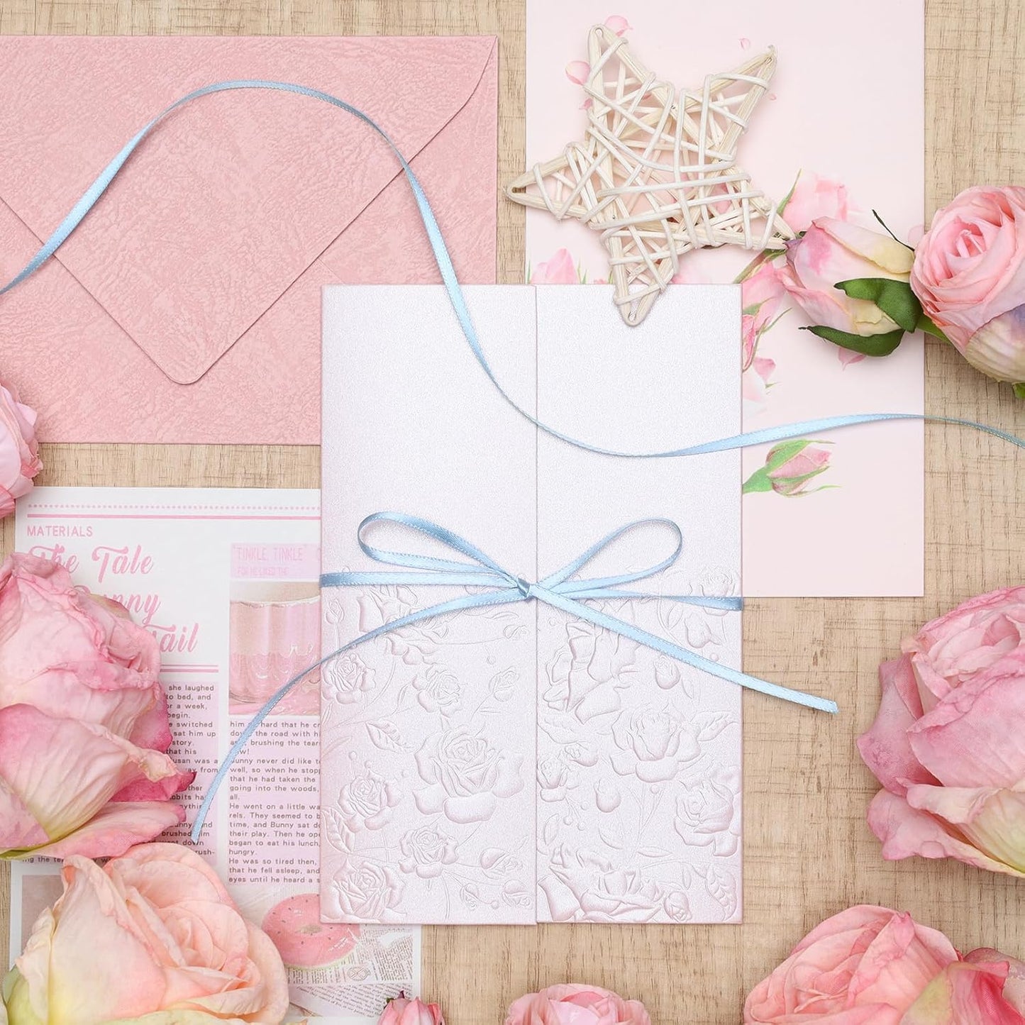 LaRibbons Light Blue Satin Ribbon 1/8 Inch 100 Yards Thin Luxury Double Faced Sky Blue Silk Ribbon for Flower Bouquet Crafts Gift Wrapping Wedding Babyshower Decoration