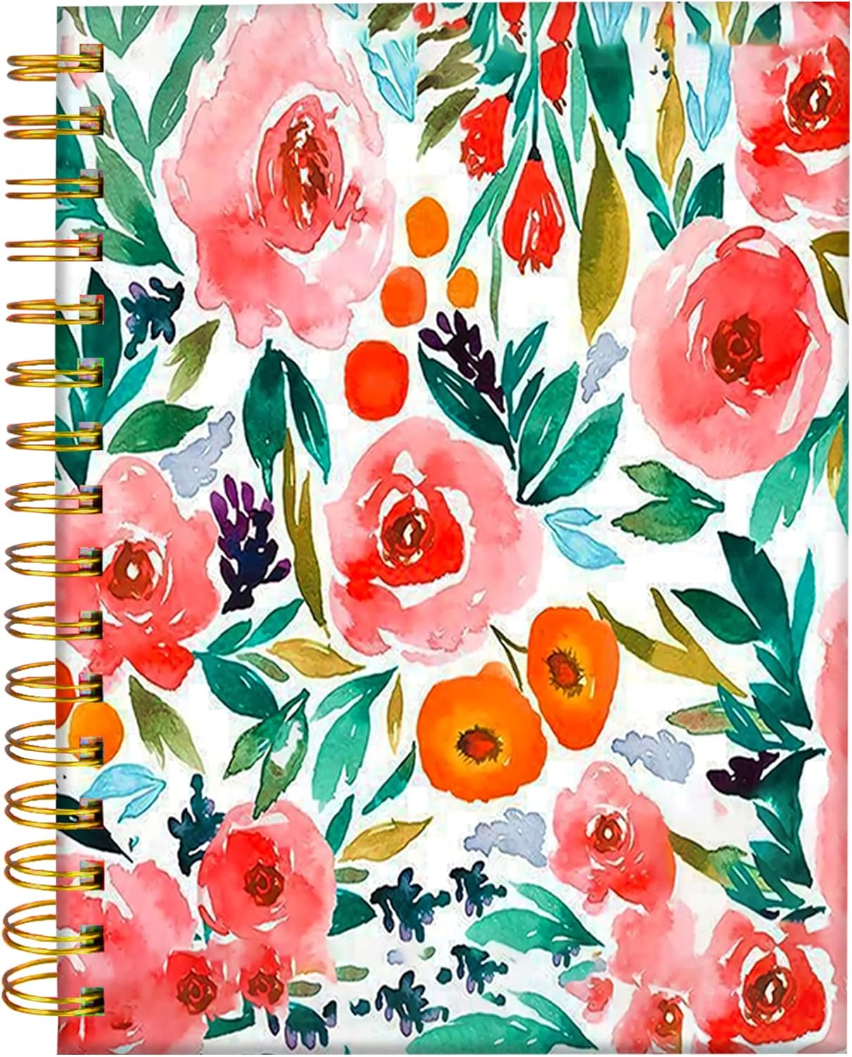 iampanda Spiral Journal Notebook,Cute Strong Twin-Wire Binding with Premium Paper for Girl Women,60 Sheets A5 College Ruled Notebook/Journal,Perfect for School Office Home Gifts,Watercolor Rose Floral