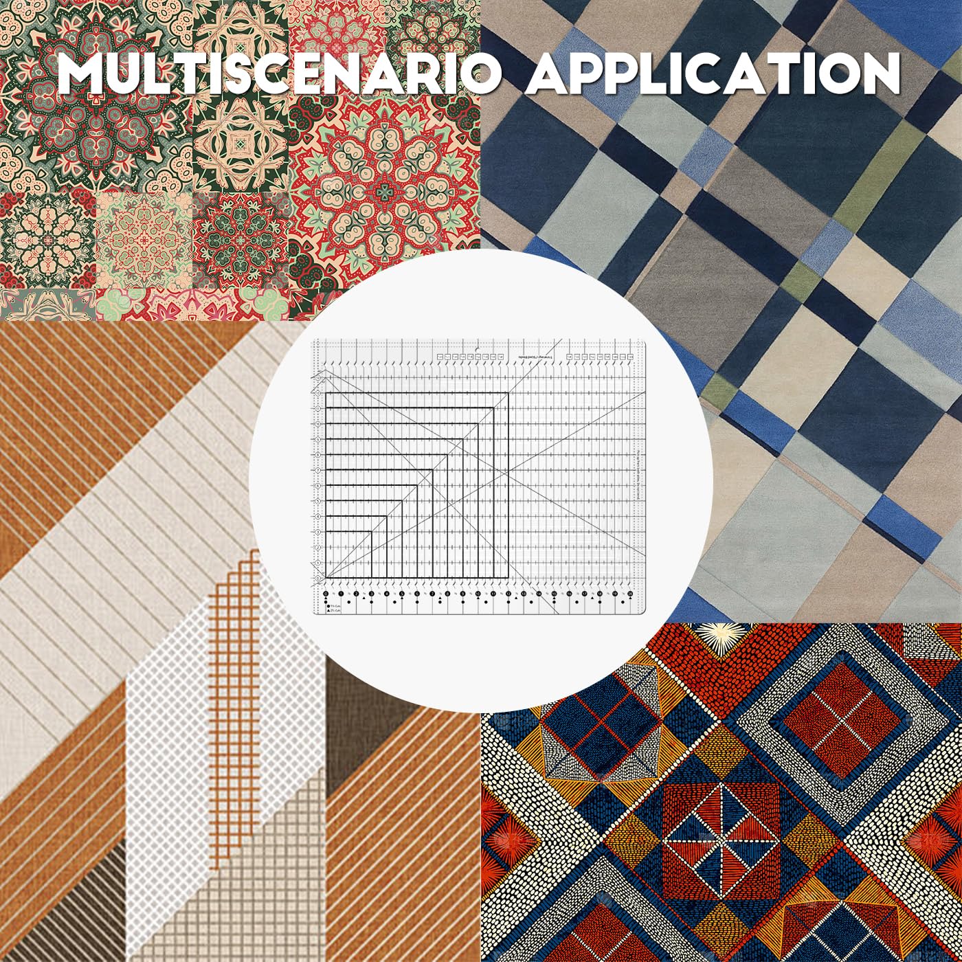 Slotted Quilting Ruler Acrylic 17.7x21.9in, XL Non-Slip Precise Quilting Template, Professional Sewing Quilt Strip Ruler for Fabric Strip, Cutting, Sewing, Crafting, Patchwork