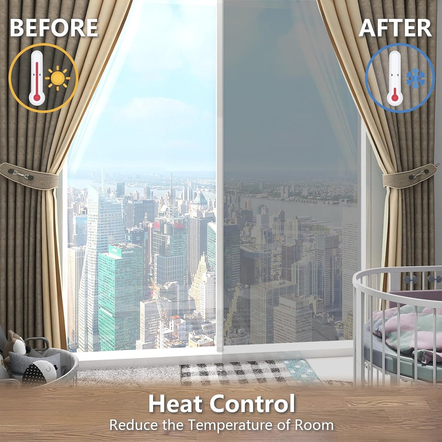 LEMON CLOUD One Way Window Privacy Film See Out Not in Reflective Mirror UV Window Cling Sun Blocking Heat Control Glare Control with Tools,29.5 Inch x 157.4 Inch