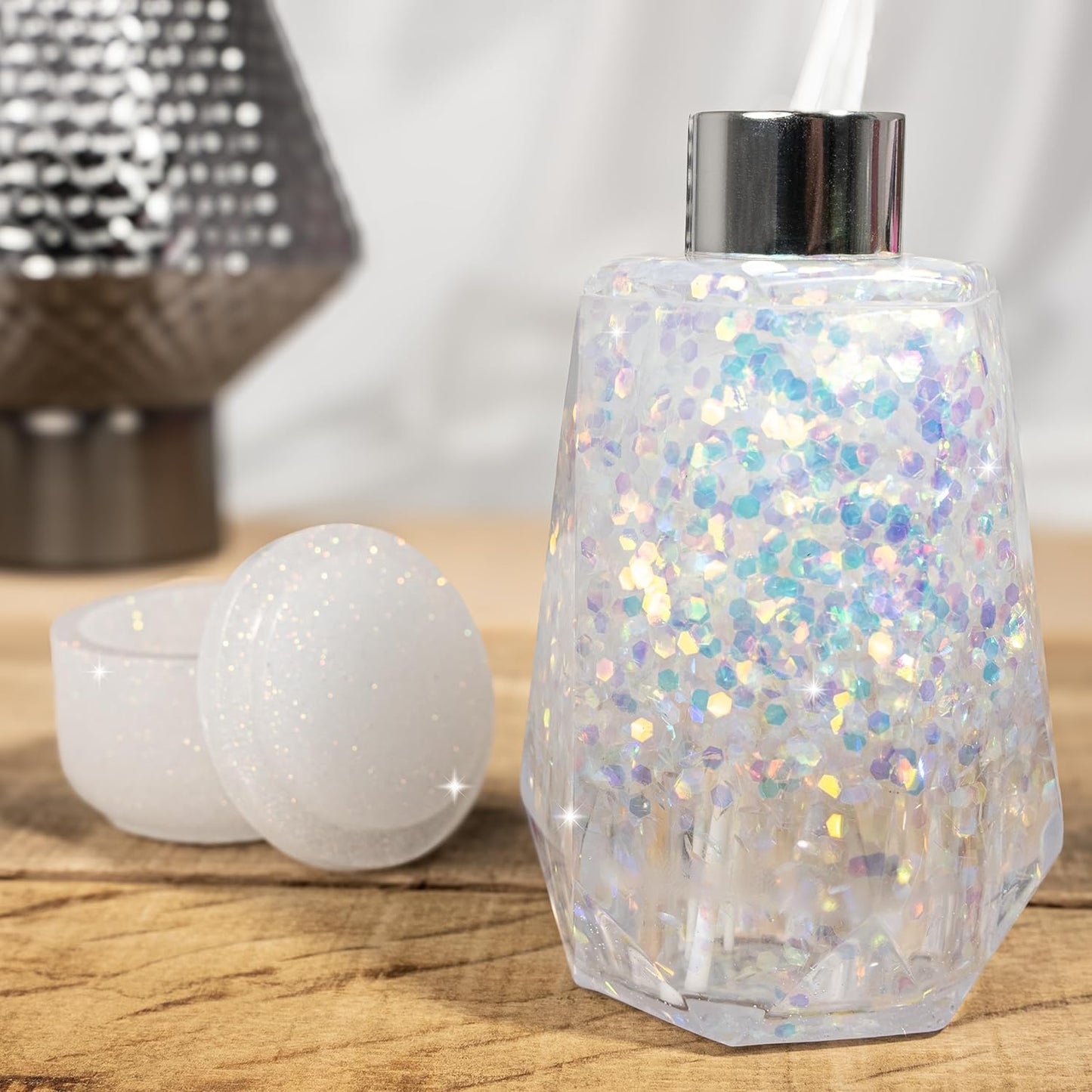 Hemway Polyurethane & Epoxy Resin Glitter 100g / 3.5oz Metallic Crystal Flake Additive for Flooring Jewelry Tumblers Glass Pigment - Super Chunky (1/8" 0.125" 3mm) - Mother of Pearl Iridescent