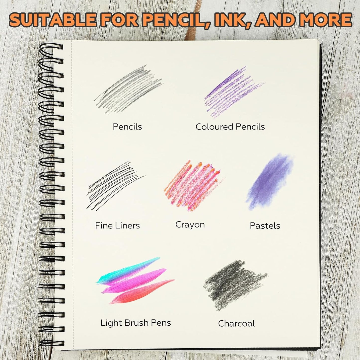 9" x 11" Sketch Book，1 Pack 80-Sheets (68lb/100gsm)，Double-Sided Hardbound Sketchbook, Spiral Bound,Acid Free Paper Painting Drawing Writing Sketching Pad for Kids Adult Teens Girls Boys