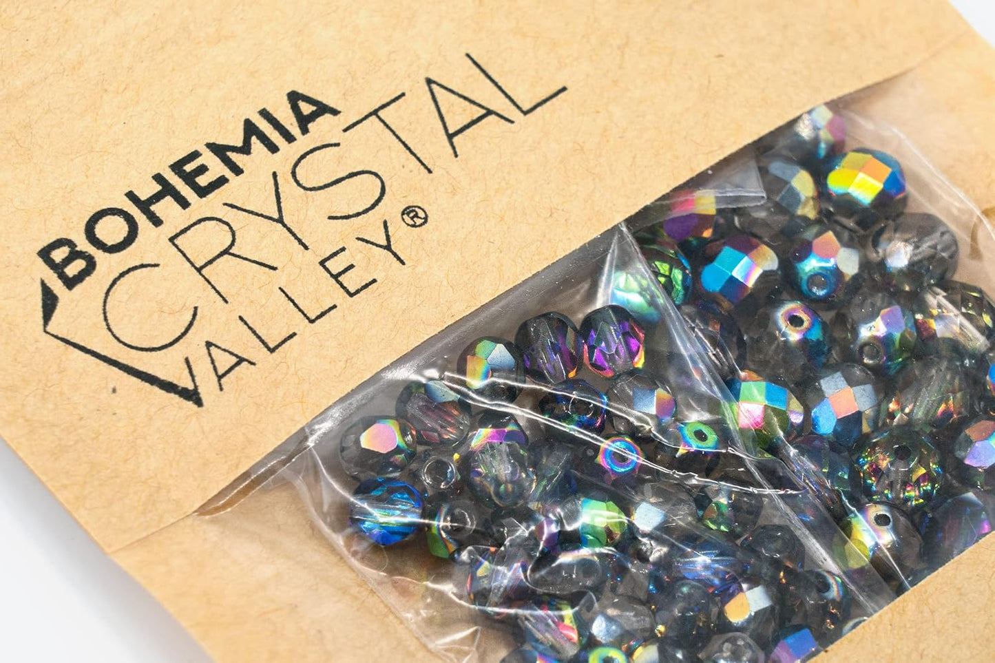 275 pcs Set of Czech Faceted Glass Beads, Fire-Polished Round Crystal Vitrail - 3mm (100pcs), 4mm (100pcs), 6mm (50pcs), 8mm (25pcs) kit for Jewelry Making