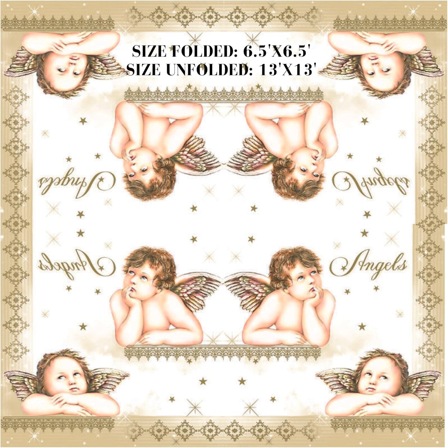 20-ct 13x13 Christmas Paper Decoupage Napkins, 3-Ply Servilletas Tissue Napkin for Dinner and Parties, Disposable Napkins (Famous Angel)