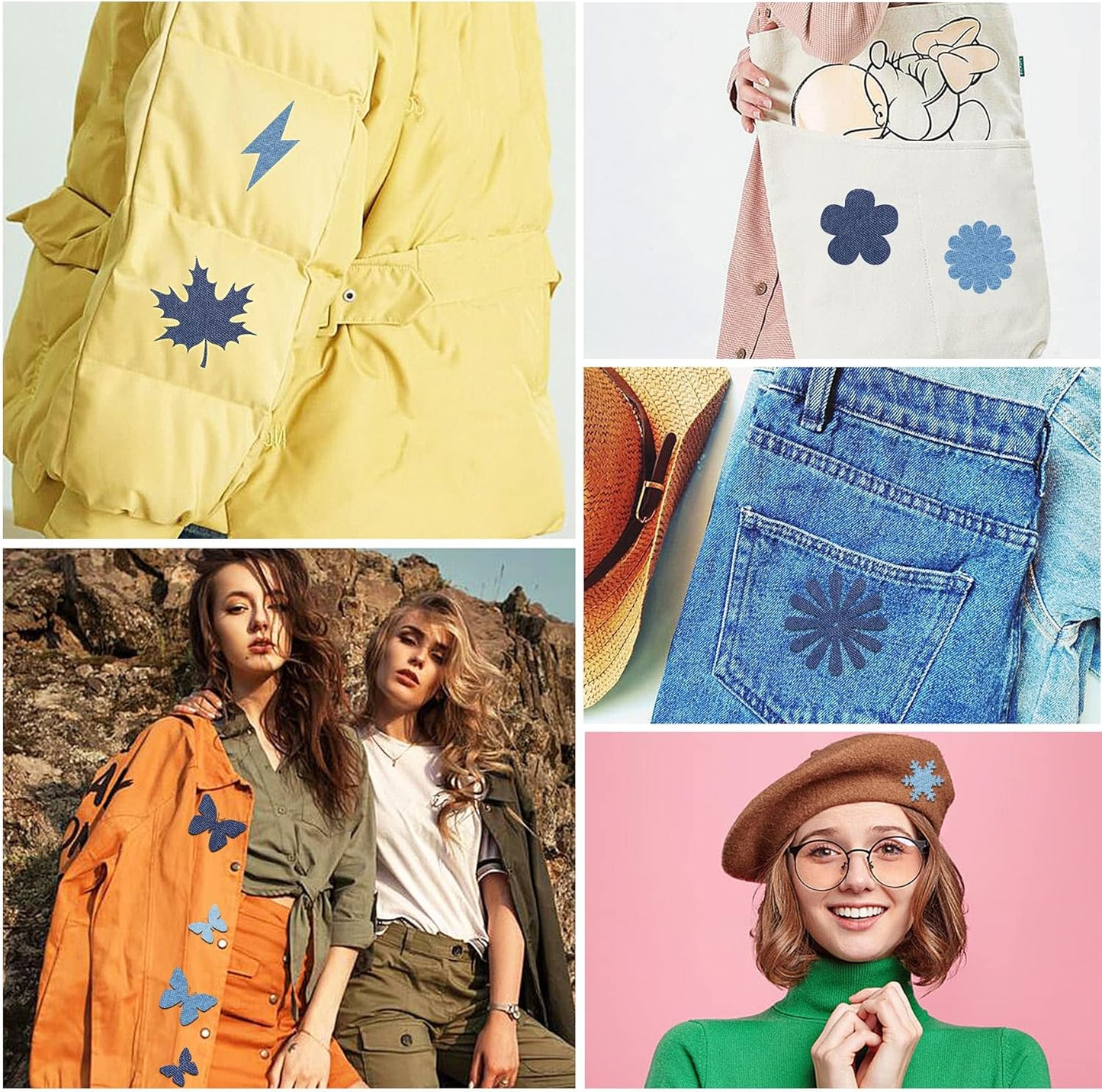 Augshy 29pcs Jean Iron on Patches for Clothing Repair 4.9 X 3.7 Inch Iron on Patches for Clothing