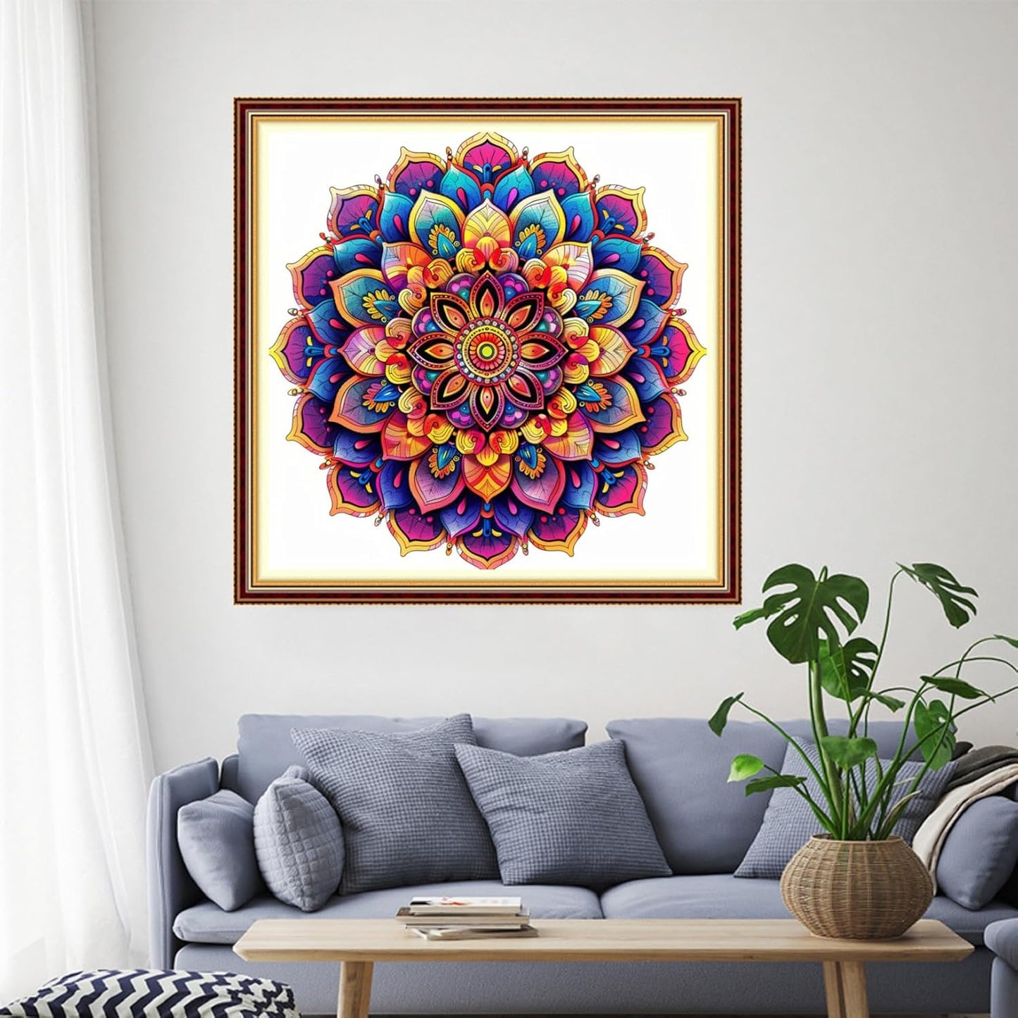 Funchey Stamped Cross Stitch Kits, DIY Cross Stitch Pattern for Adults Beginners Needlepoint Kits Embroidery Kit Arts and Crafts 11CT-Magic Mandala 18x18 inch