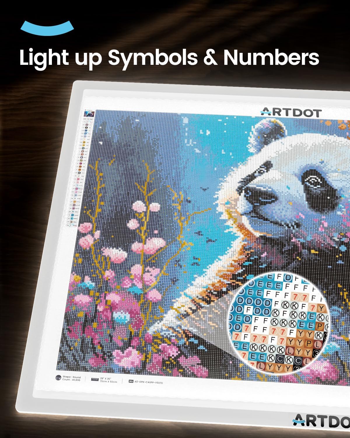 ARTDOT A1 Large LED Light Pad for Diamond Painting AC Powered Light Board Kit Adjustable Brightness Light Box Drawing for 5D Diamond Painting Kits