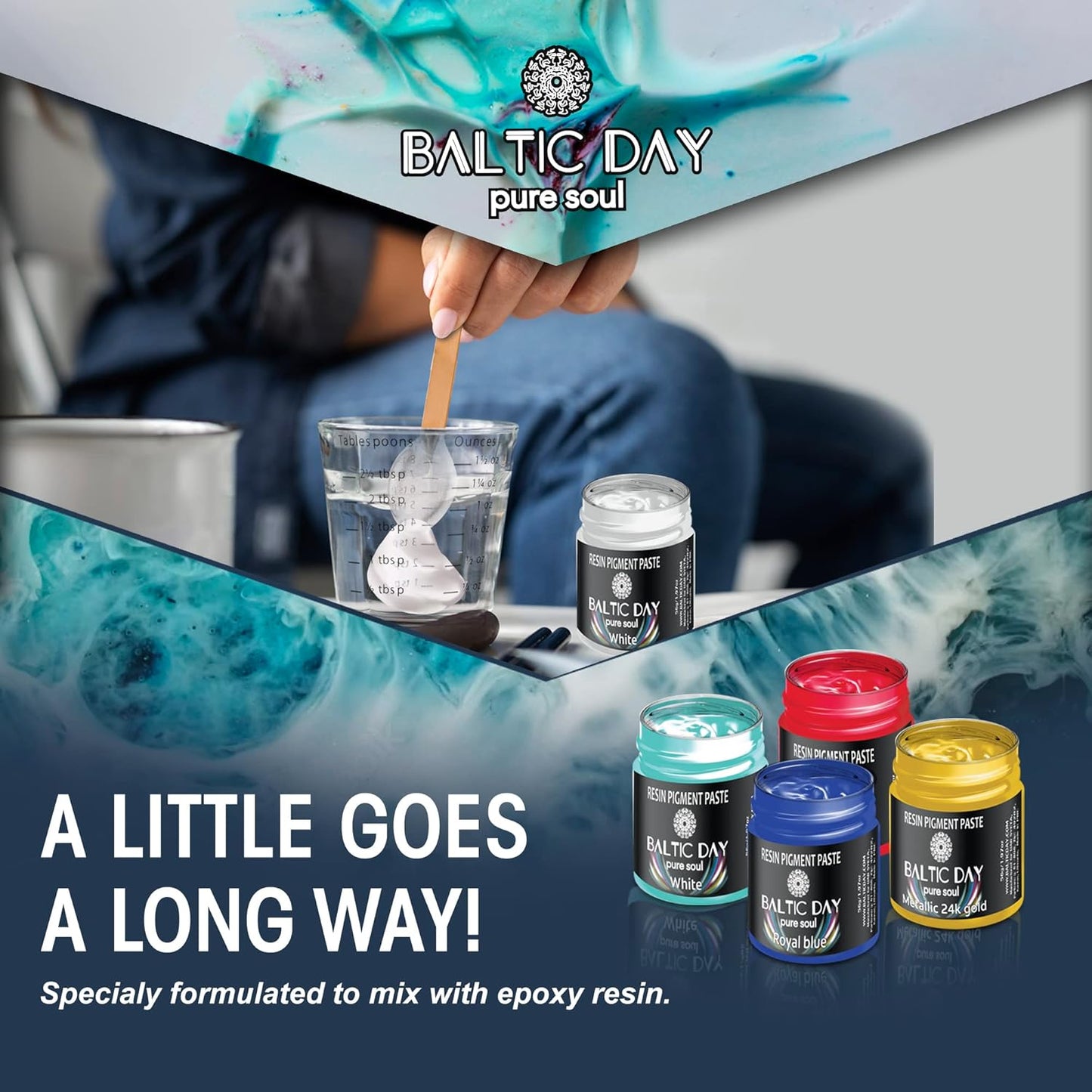 BALTIC DAY 30 Pigment Pastes for Epoxy Resin Set - Opaque Resin Pigment - Epoxy Dye Paste - Mica Powder Paste