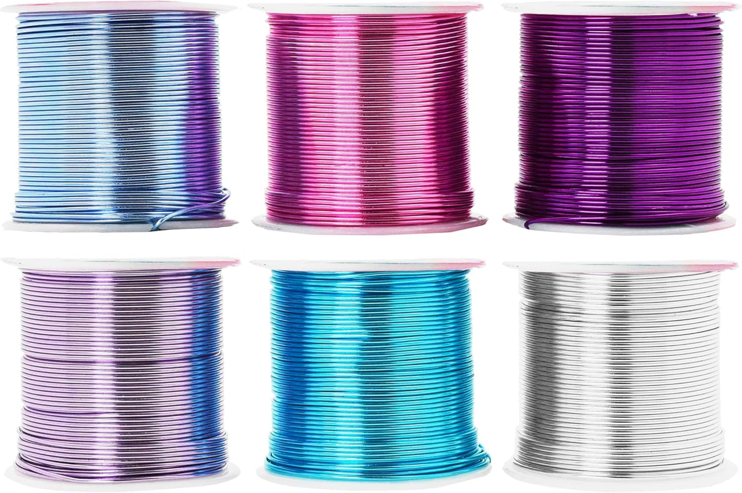 Mandala Crafts 18 Gauge Anodized Aluminum Craft Wire for Jewelry Making - 450 FT Colored Flexible Silver Lavender Purple Pink Ice Blue Turquoise Wire - Bendable for Bonsai Armature Crafting Sculpting