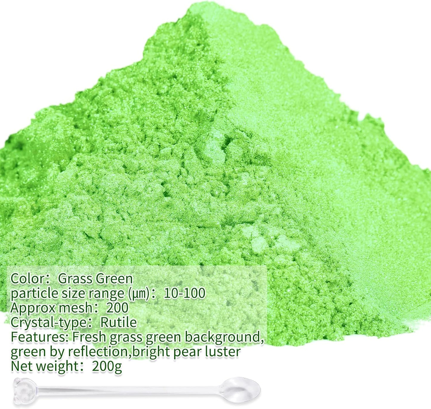 Mica Powder,7.05OZ（200g）,Grass Green Mica Powder Pigment for Epoxy Resin，Lip Gloss，Car Paint，Dye，Soap Making，Nail Polish,Epoxy Resin,Candle Making,Bath Bombs