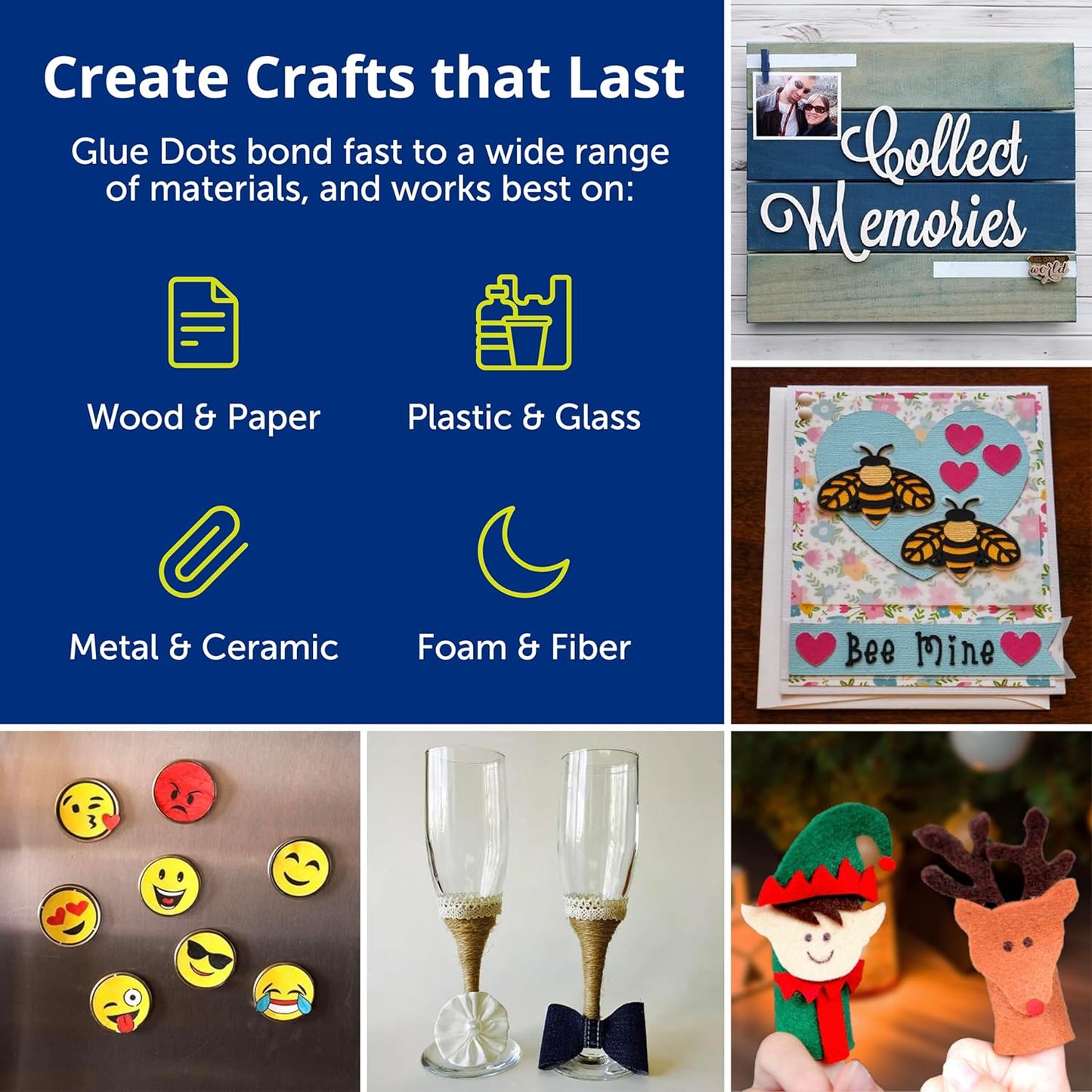 Glue Dots, Micro Dots, Double-Sided, Permanent, 1/8", 325 Dots, Diamond Painting Pen Glue, DIY Craft Glue Tape, Sticky Adhesive Glue Points, Liquid Hot Glue Alternative, Clear