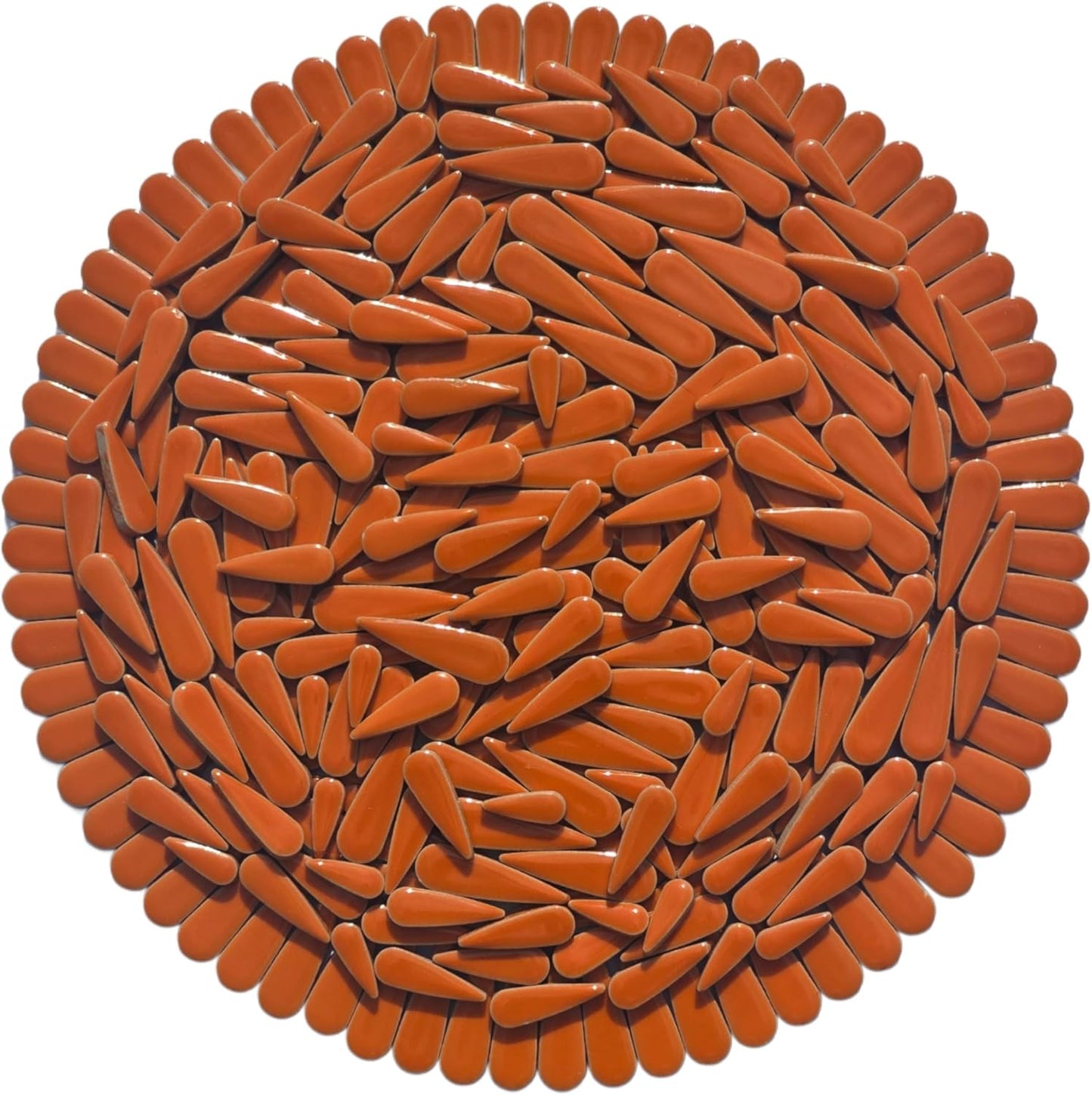 200g Petal Droplet Shaped Ceramic Mosaic Tiles for Crafts, Vibrant Colors, Ceramic Tiles for Mosaic Making Kits, DIY Arts and Crafts (Orange)