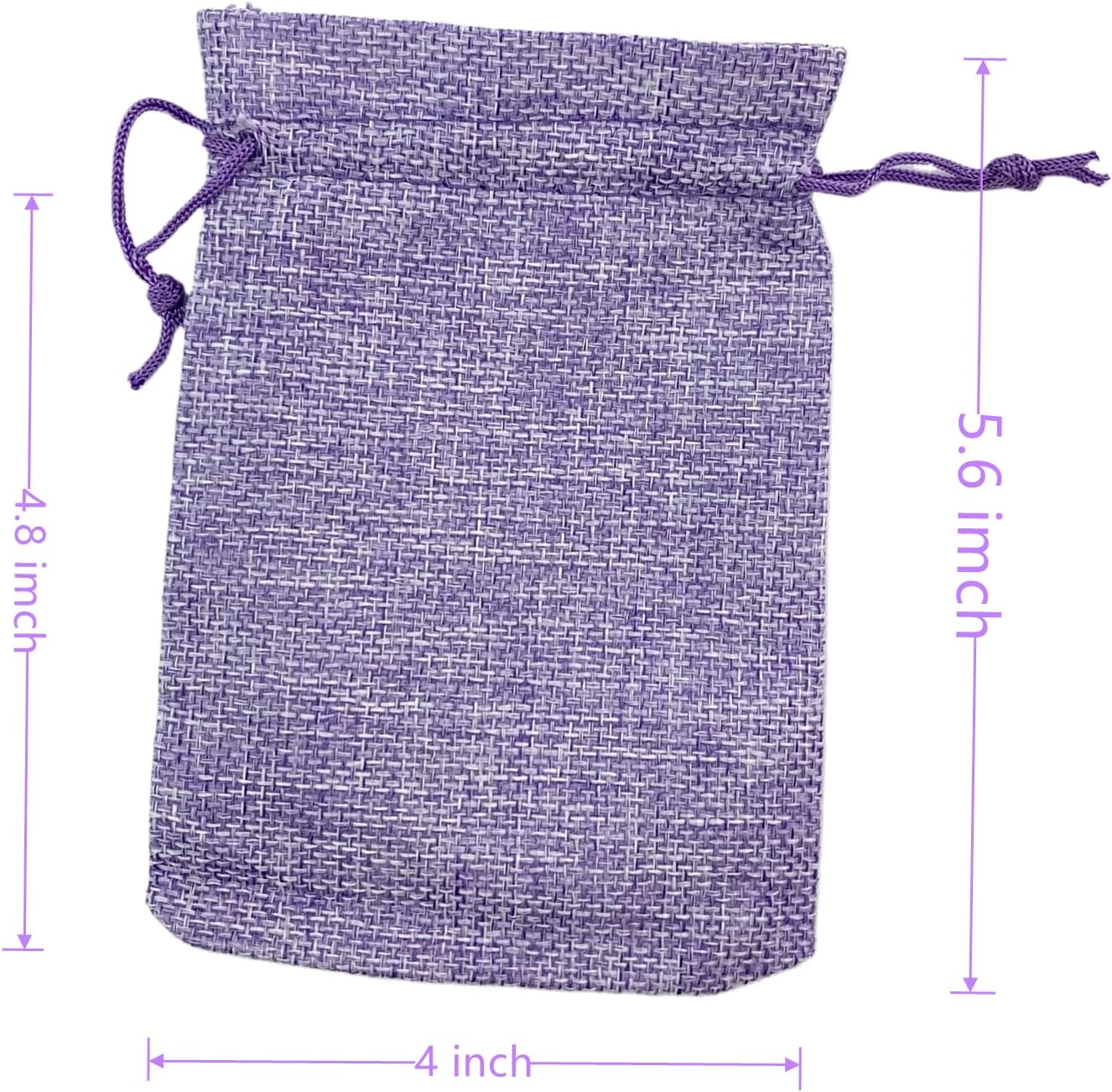 Palmhomee Pack of 25 Burlap Gift Bags with Drawstring Linen Jewelry Pouches Wedding Hessian Jute Bags for Birthday Jewelry and Treat Pouches Party Wedding Favors Gift Art and DIY Craft   (4x5.6 Inch, Lavender)