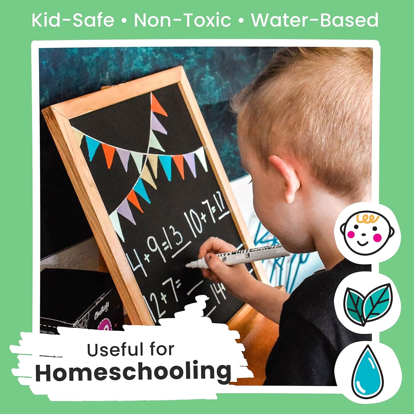 Chalkola White Chalk Markers - White Dry Erase Liquid Chalk Pens for Chalkboard, Blackboard, Window, Bistro, Car Glass, Board, Signs - Variety Pack of 6 - (3x) 1mm & 6mm