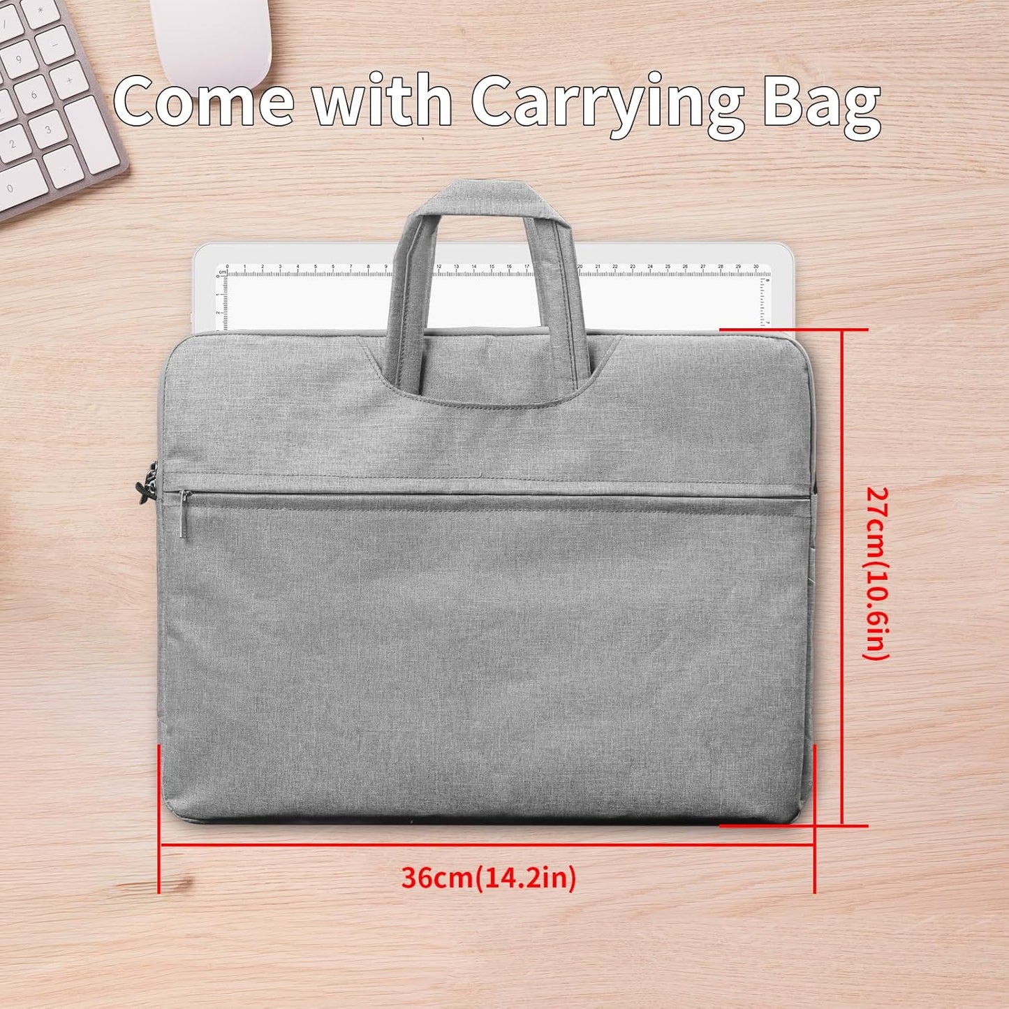 Phylosal Rechargeable A4 Light Pad with Carry Bag, Ultra-Thin Magnetic Tracing Light Box for Drawing, Diamond Art Painting Light Board with Side Button, Super Bright Light Table for Sketching (White)