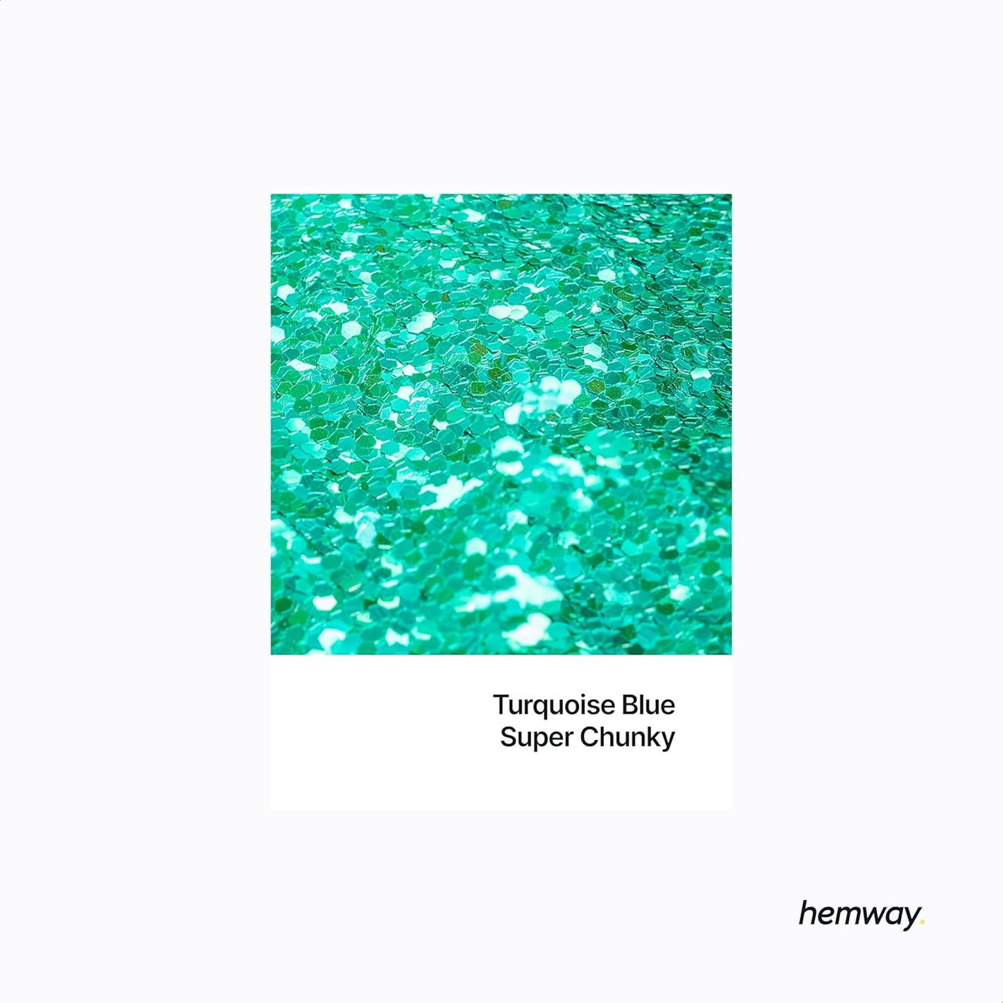 Hemway Glitter for Resin 100g Turquoise Blue Metallic Crystals for Epoxy Craft Super Chunky Flakes Tumblers Wax Melt