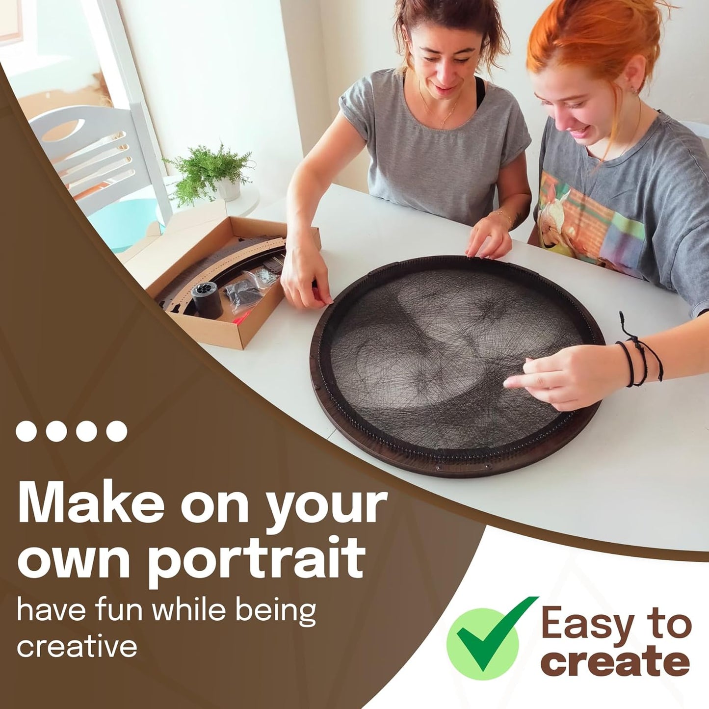 MindArts String Art Kit for Adults - DIY String Art with All Necessary Accessories, Personalized Round Design, Craft Kit, Circle Table - Home Decoration