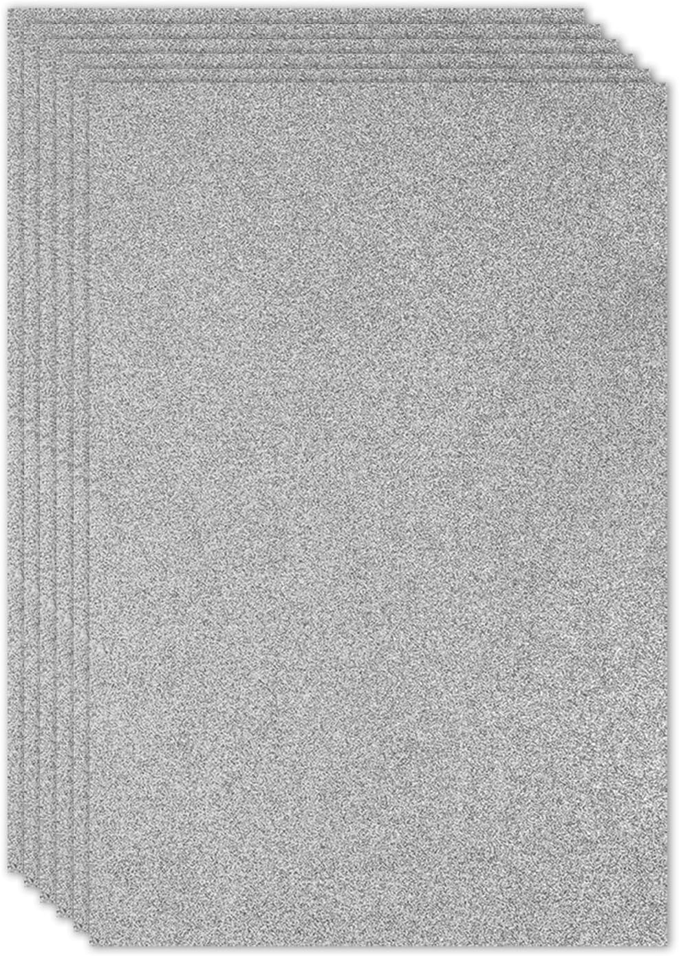 PATIKIL 2mm(1/10") Thick Non Adhesive Glitter Foam Sheet 16x24inch(40x60cm) Gray, EVA Shiny Foam Board for Craft, 6 Pcs