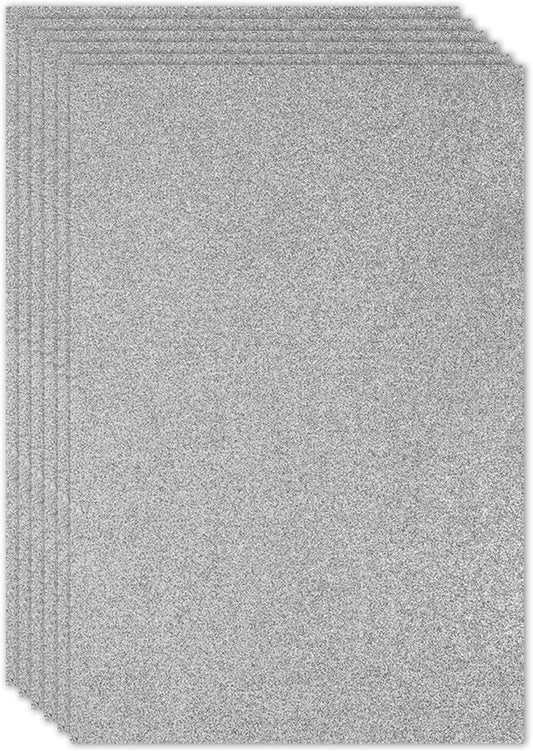 PATIKIL 2mm(1/10") Thick Non Adhesive Glitter Foam Sheet 16x24inch(40x60cm) Gray, EVA Shiny Foam Board for Craft, 6 Pcs
