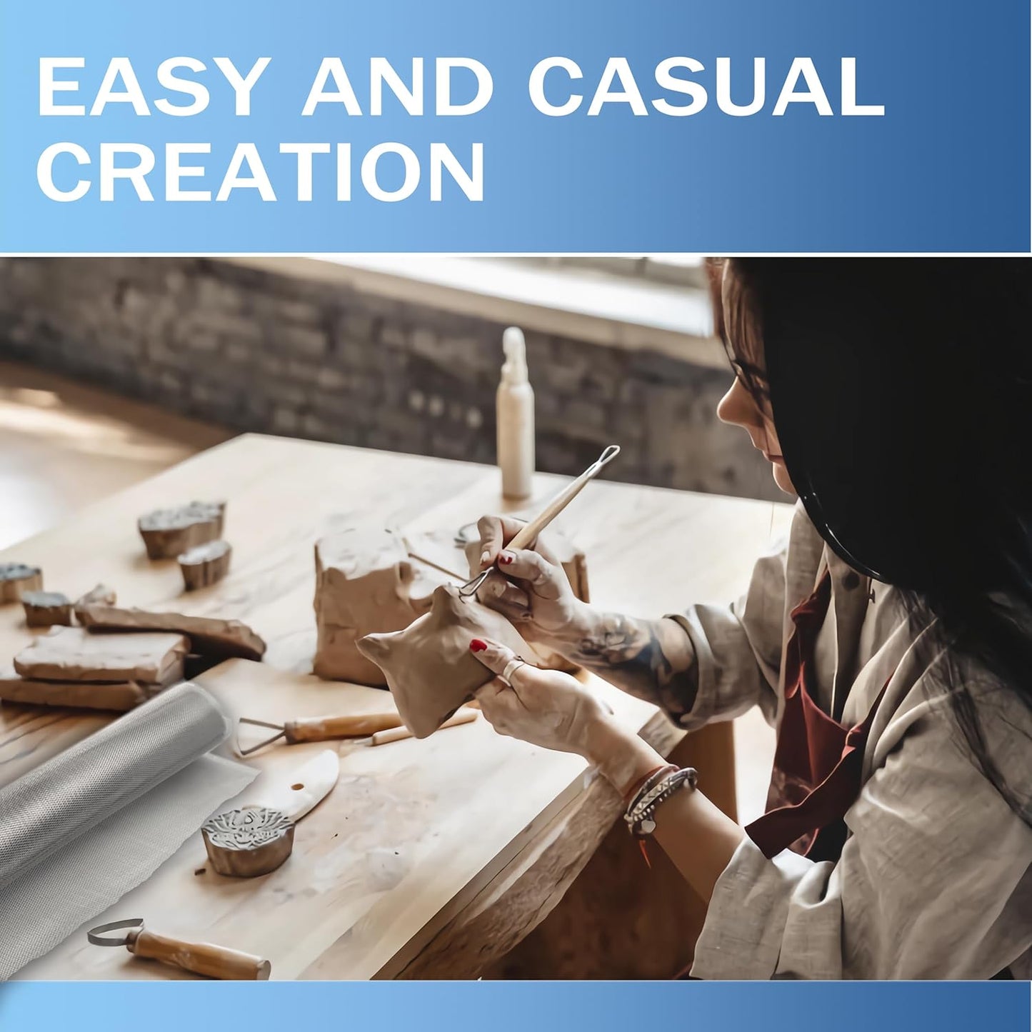 Sculpting Wire Mesh 15.7 Inch by 16.4 Foot Roll，Aluminum Wire Mesh for Arts and Craft for Sculpting Clay, DIY Projects, Model Train Scenery, Dioramas, Jewelry, Masks, Home Decor Art