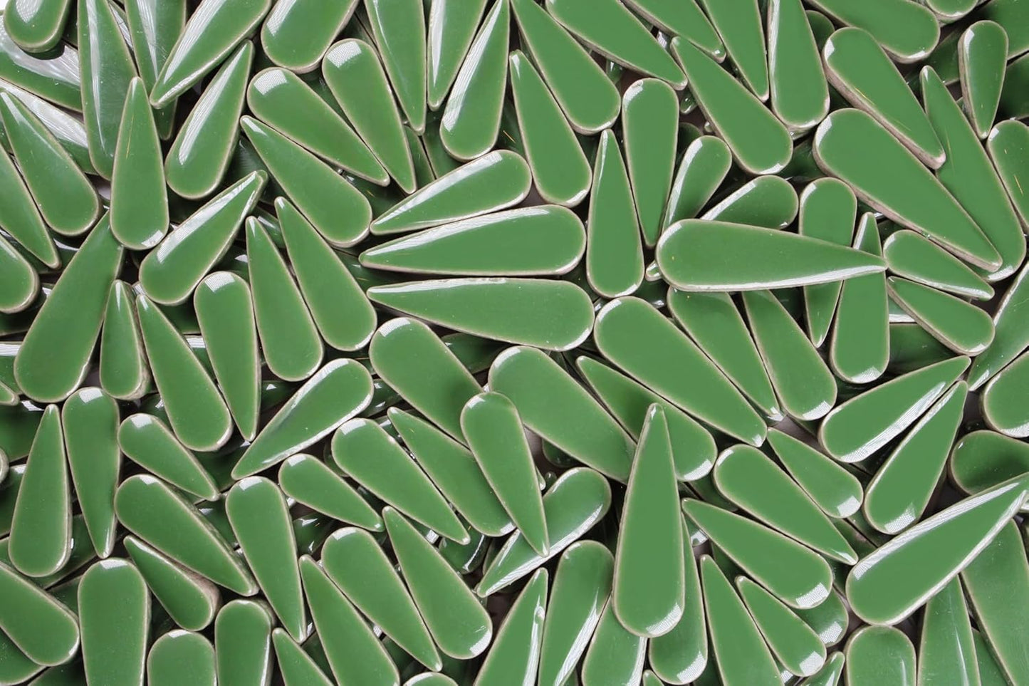 200g Petal Droplet Shaped Ceramic Mosaic Tiles for Crafts, Vibrant Colors, Ceramic Tiles for Mosaic Making Kits, DIY Arts and Crafts (Dark Green)