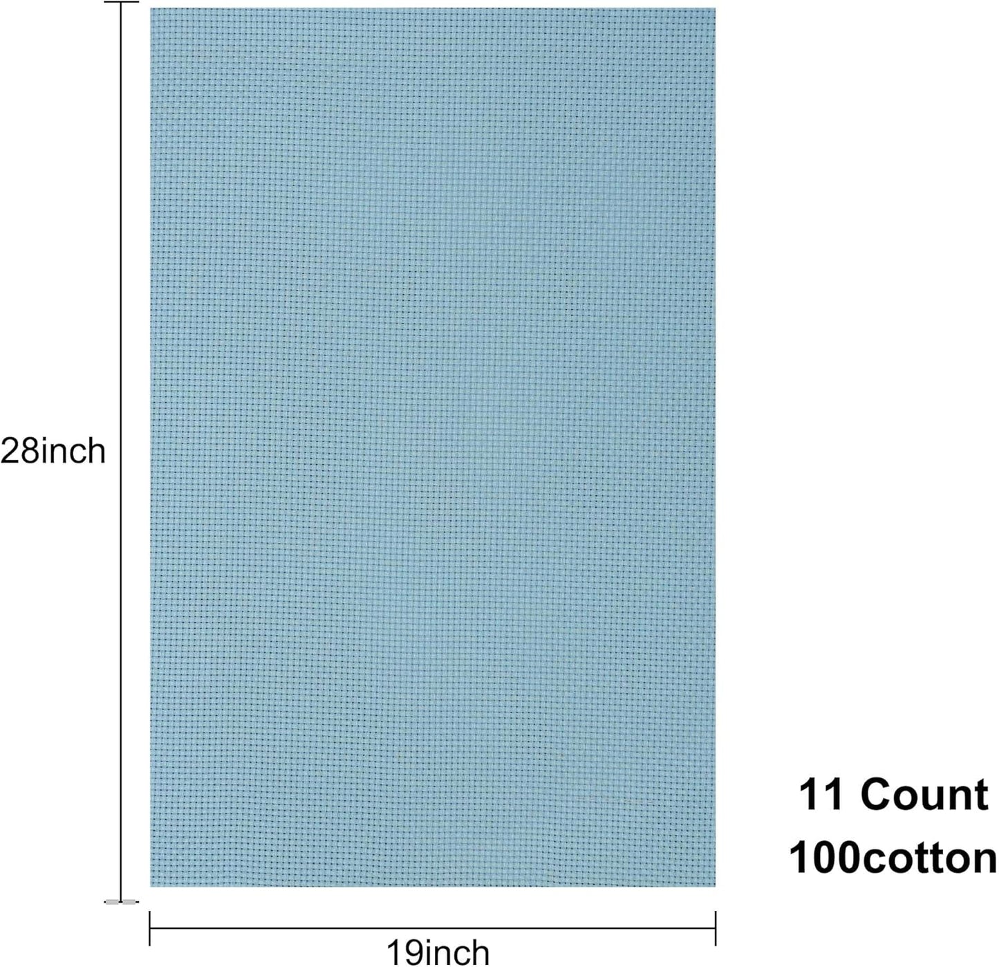 Aida Cloth 11 Count Cross Stitch Fabric,19×28inch (11CT,Sky Blue)