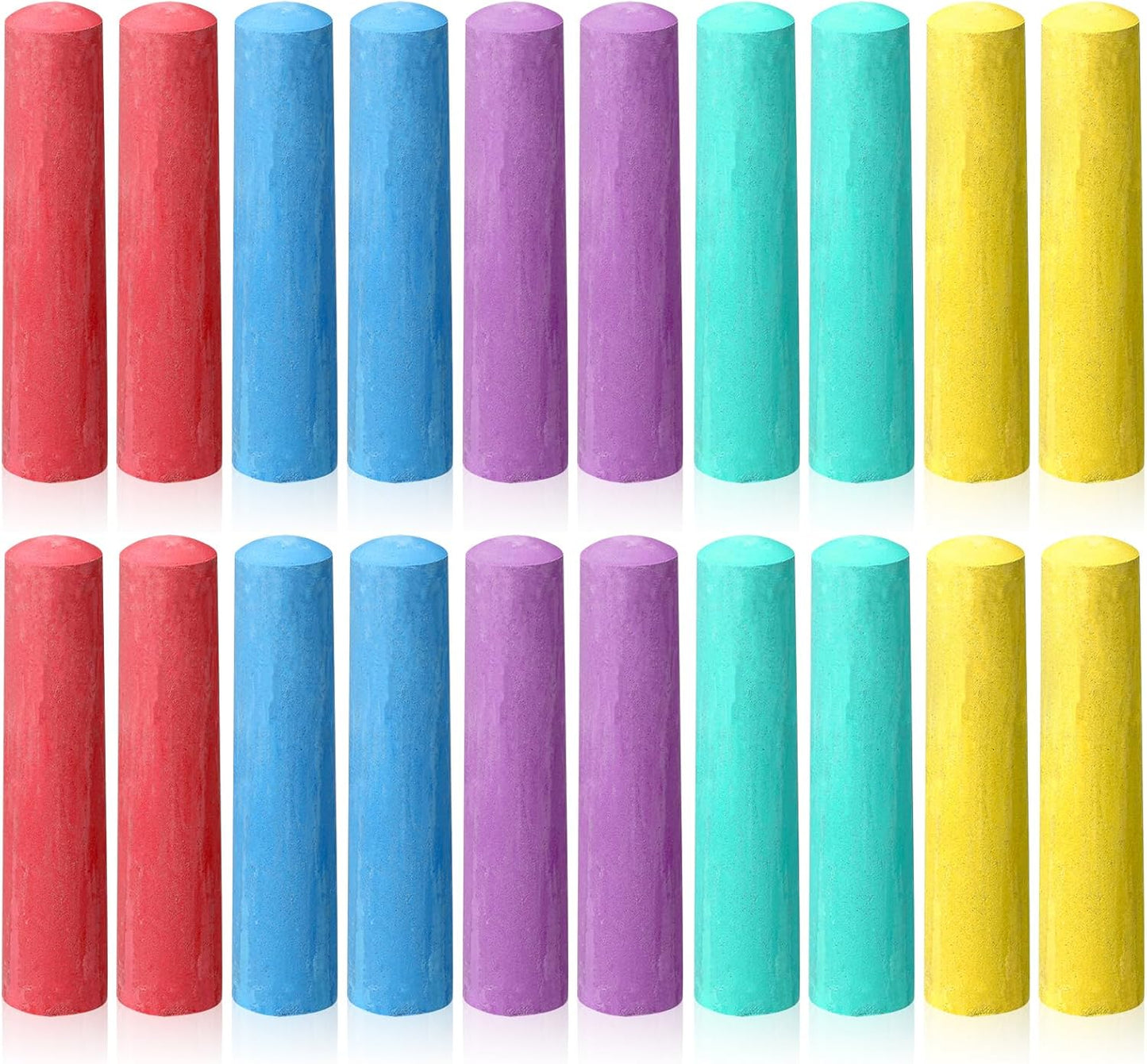 20 Pcs Sidewalk Chalks for Kids Non Toxic Jumbo Chalk for Party Gift Outdoor Art Classroom Play Painting (Multicolor)