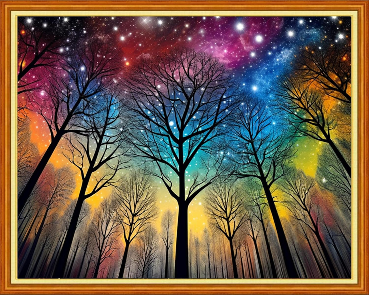 Dooxvey Cross Stitch Kits for Adults Beginners,Full Range of Cross-Stitch Stamped Kits Needlepoint Kits for Beginners Embroidery Kits 11CT Cross Stitch Patterns-Magic Starry Sky Tree 16x20 inch