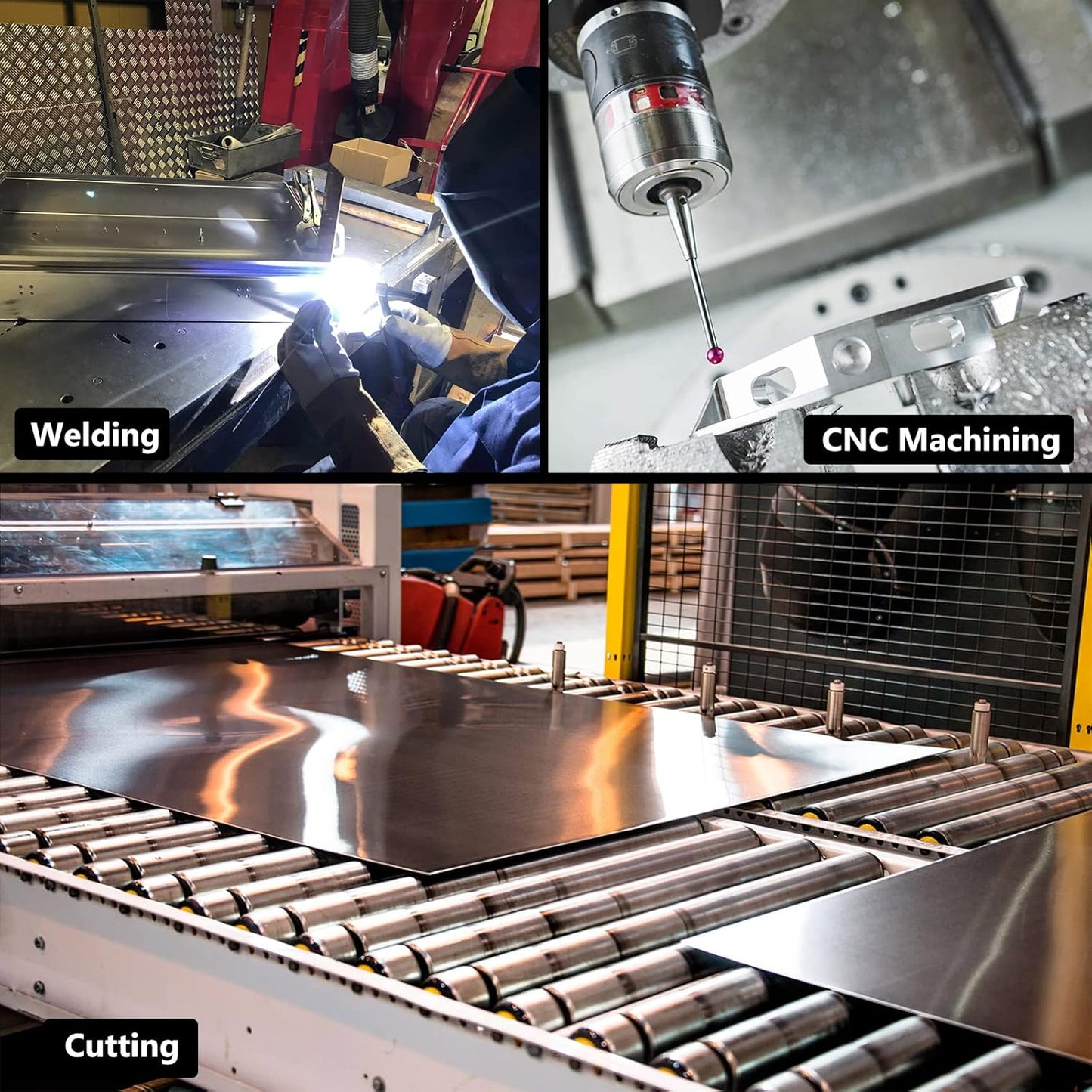 6061 T651 Aluminum Sheet Metal 10" x 10" x 1/4" Inch Flat Plain Thick Aluminum Plate Covered with Protective Film, 6MM Heat Treatable Rectangle Aluminum Metal Plate for Crafting, Industrial