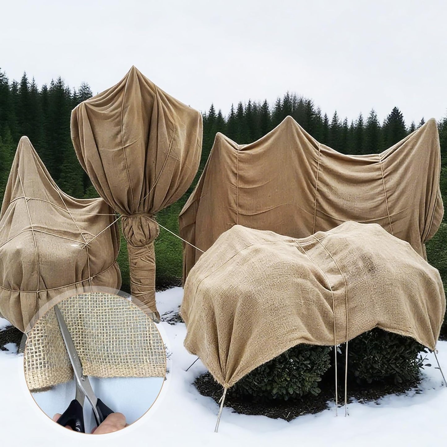 40InX82FT Burlap Rolls Multipurpose Jute Burlap Fabric for Garden Tree Wrap Outdoor Weed Barrier Protection for Plant Shrubs DIY Craft Projects and Party Decor