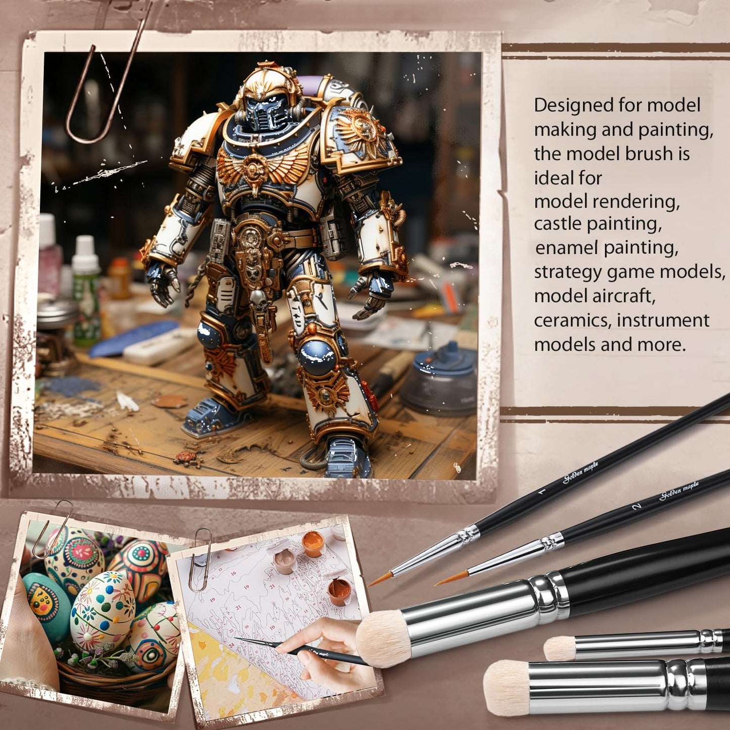 Drybrush Miniature Paint Brushes -10pcs Micro Detail Paint Brush Set, Small Fine Detail Brushes for Acrylics, Watercolors & Paint by Number, Figurine