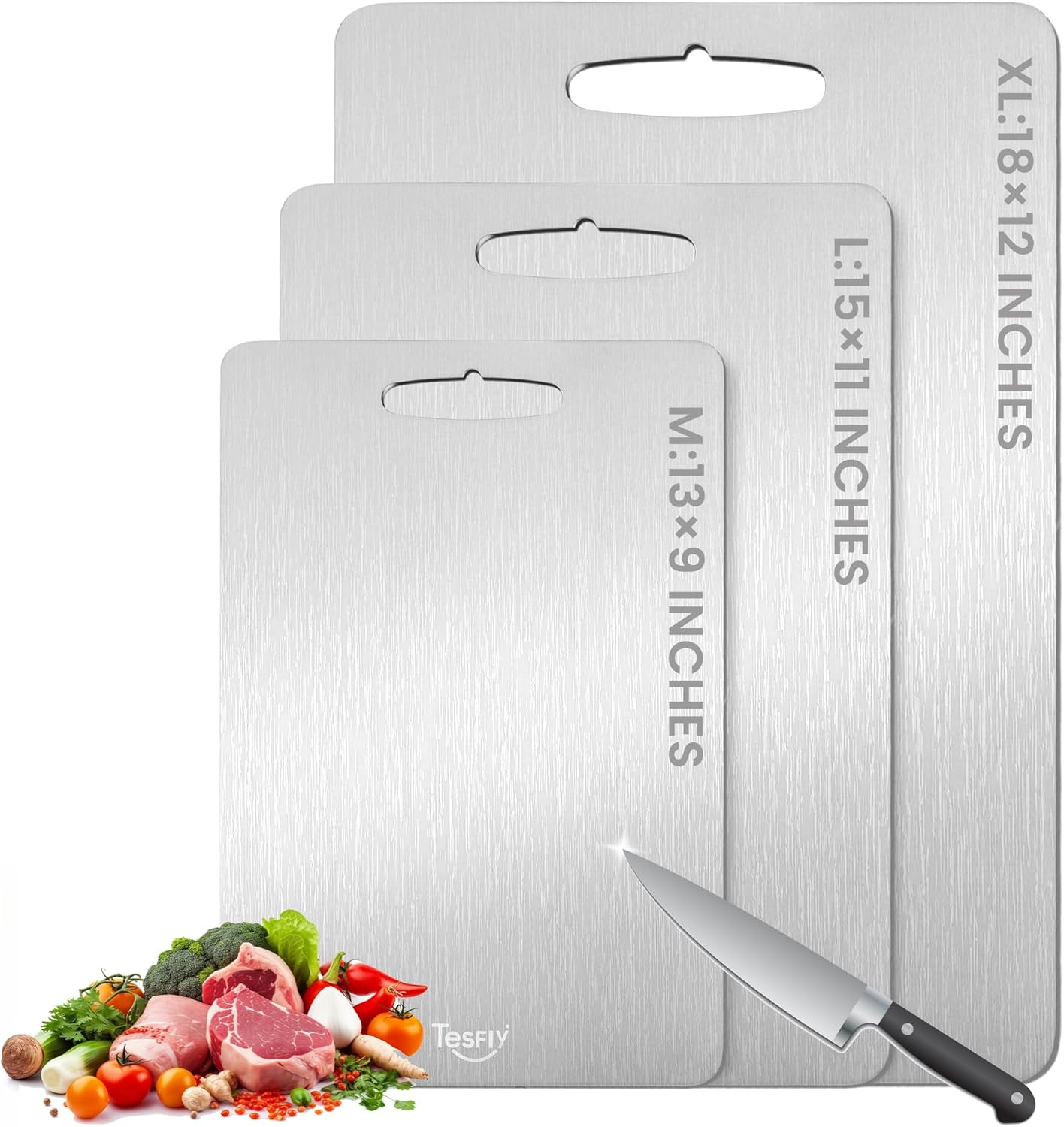 New Titanium Cutting Board - 100% Pure Titanium Cutting Boards For Kitche,Easy to clean, Double-sided food-grade Cutting Board For Meats, Fruits And Vegetables (13 * 9)