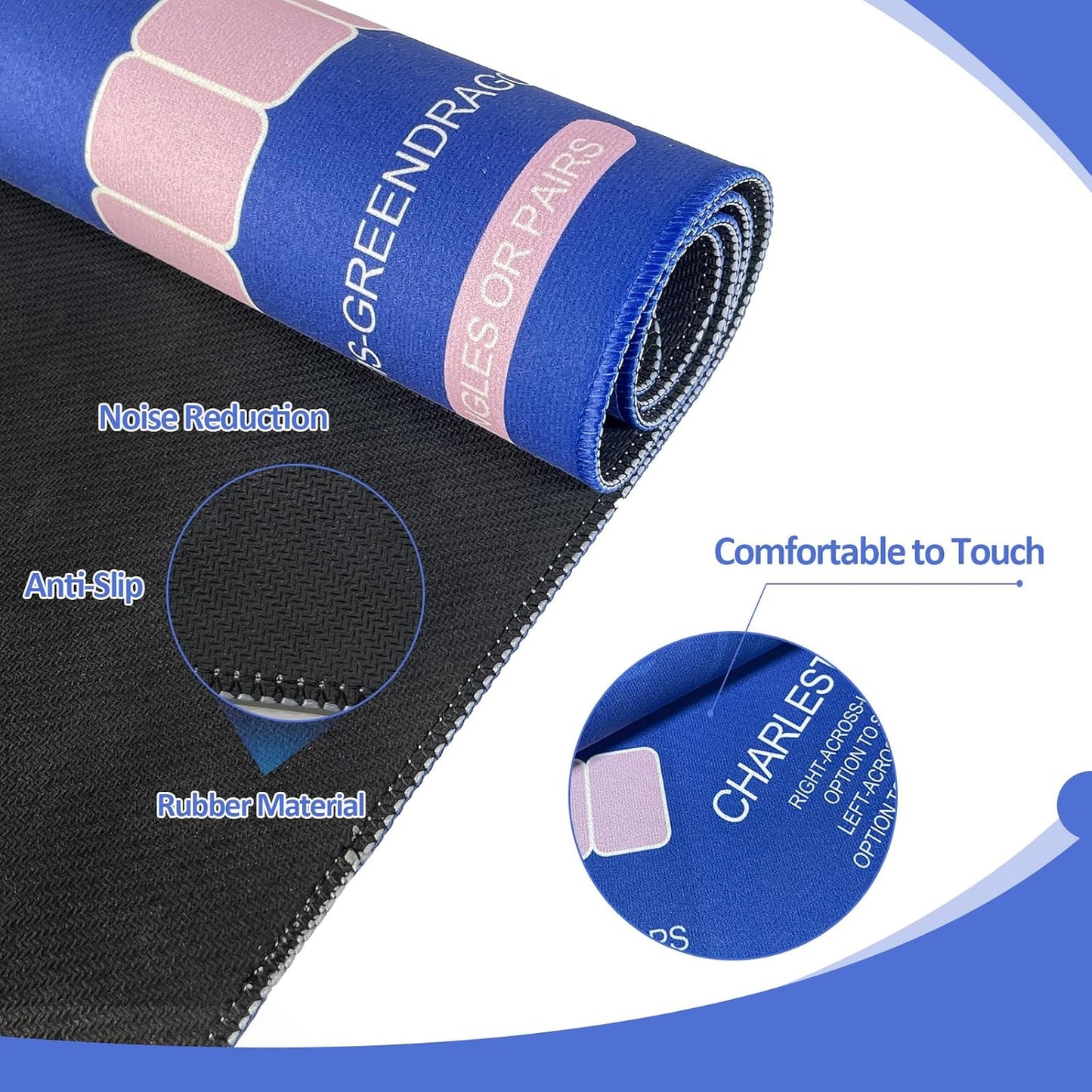 Mahjong Mat with Rules for Table with 6 Mahjong Playing Instructions,4 Mahjong Tile Mixer,4 Dice & Carrying Bag,Non-Slip and Silent Travel Mahjong Set for Mahjong/Poker/Board Games/Card Games/Dominoes