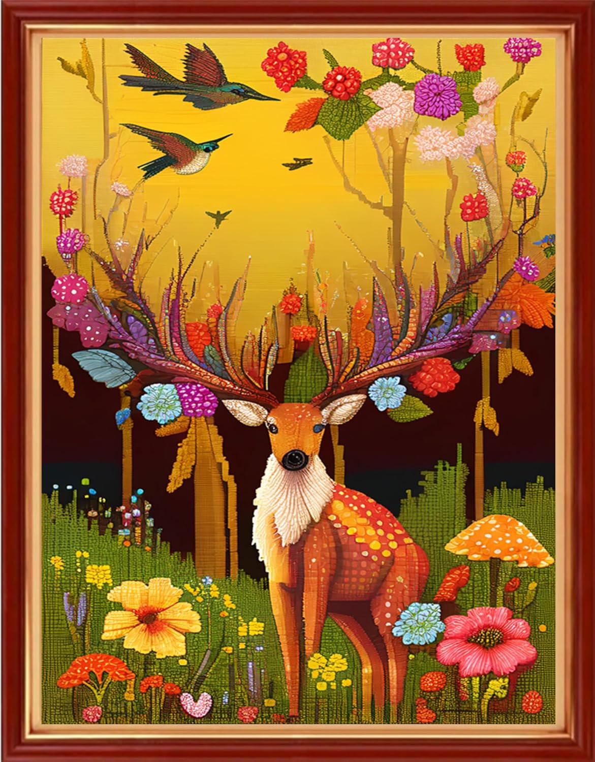 Dimensean Stamped Cross Stitch Kits Full Range of Embroidery Patterns Starter Kits for Beginners Adult or Kids DIY Cross Stitches Needlepoint Kits 11CT-Lower Deer 15.7x19.7 inch