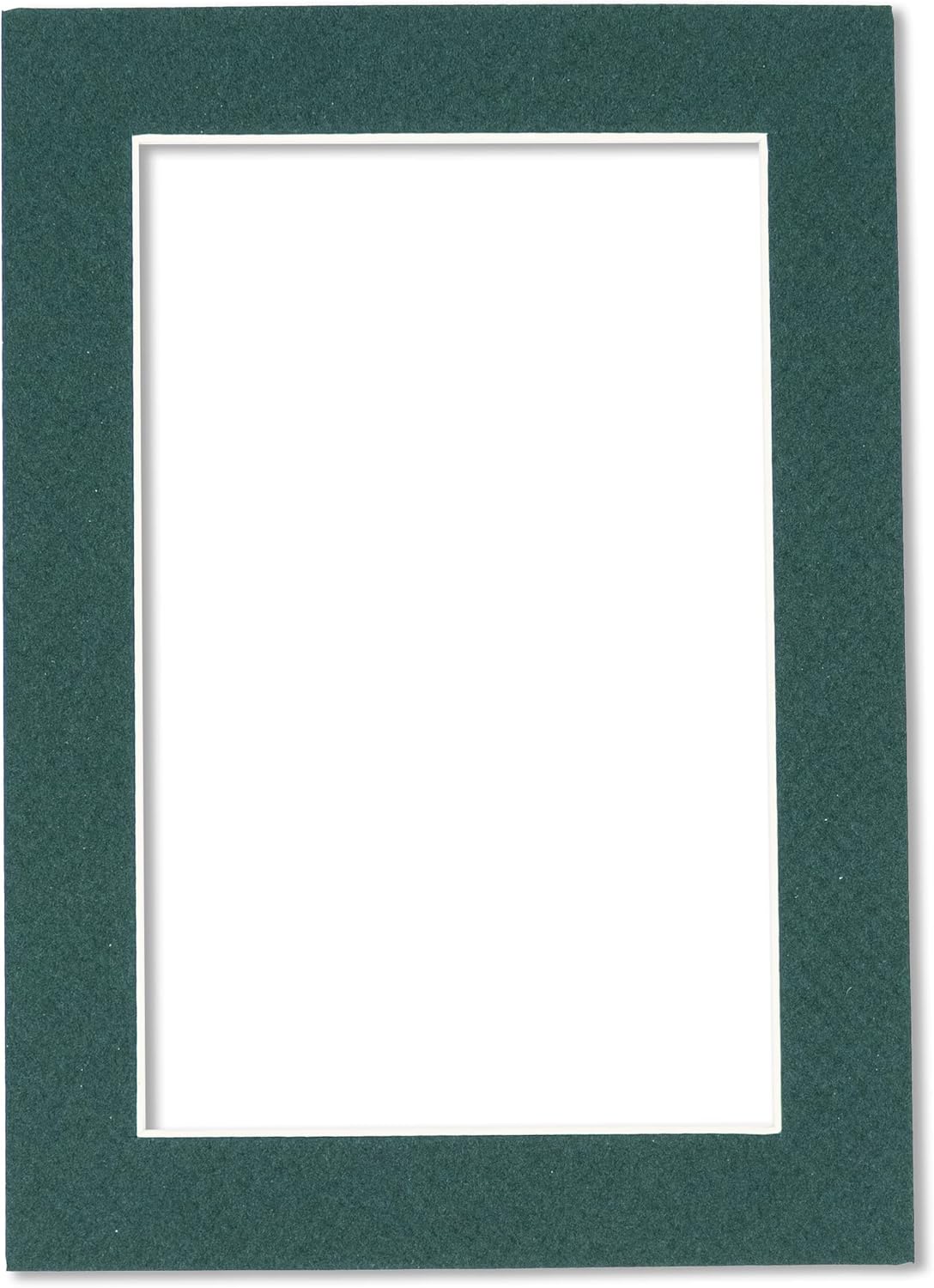 Pack of 25 Acid Free 8x10 Mats Bevel Cut for 5.5x8.5 Photos - Forest Green Precut Matboards For Pictures, Photos, Framing - 4-ply Thickness