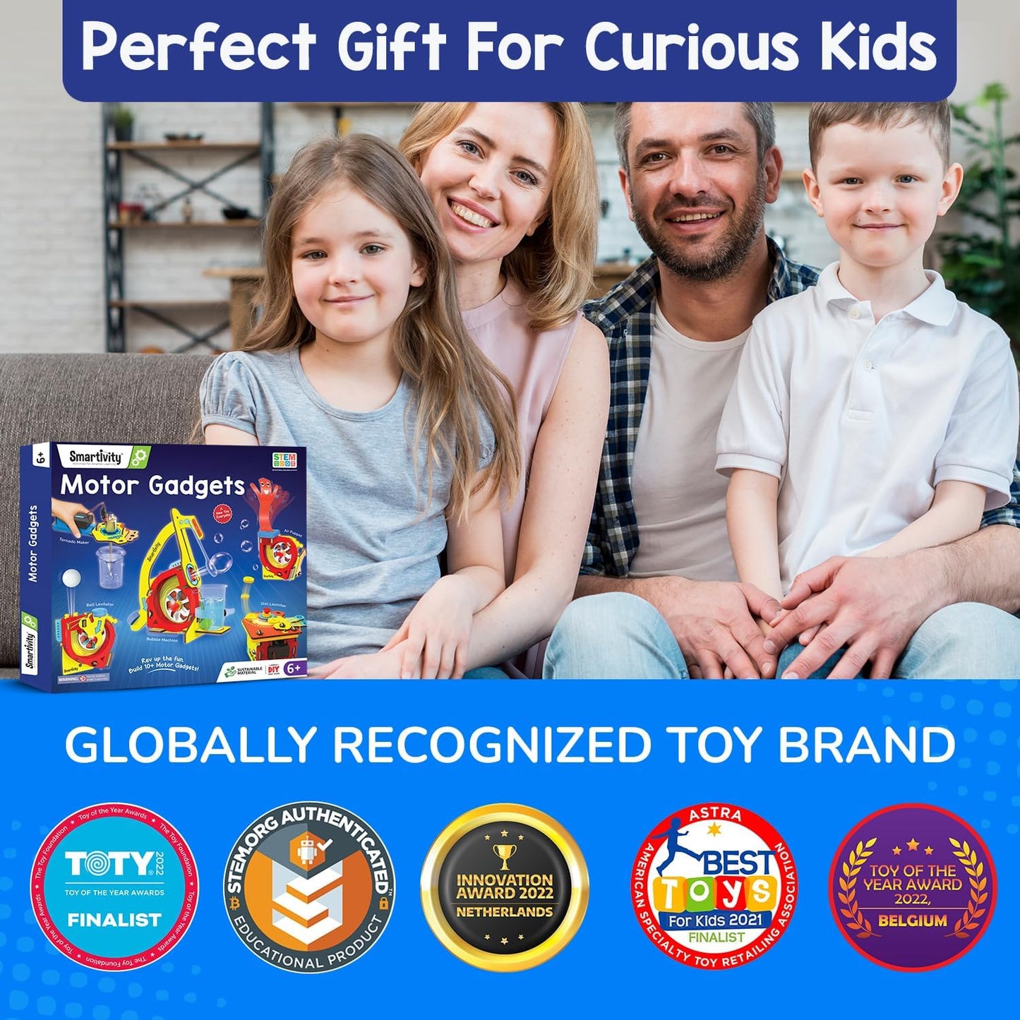 Smartivity 10-in-1 Motor-Powered Gadgets Kit for Kids Ages 6, 7, 8, 9, 10, 11, 12 Years Old Boys & Girls | Build 10+ Cool Electronics Projects | Christmas, Birthday Gift for Smart Kids | DIY STEM Toys