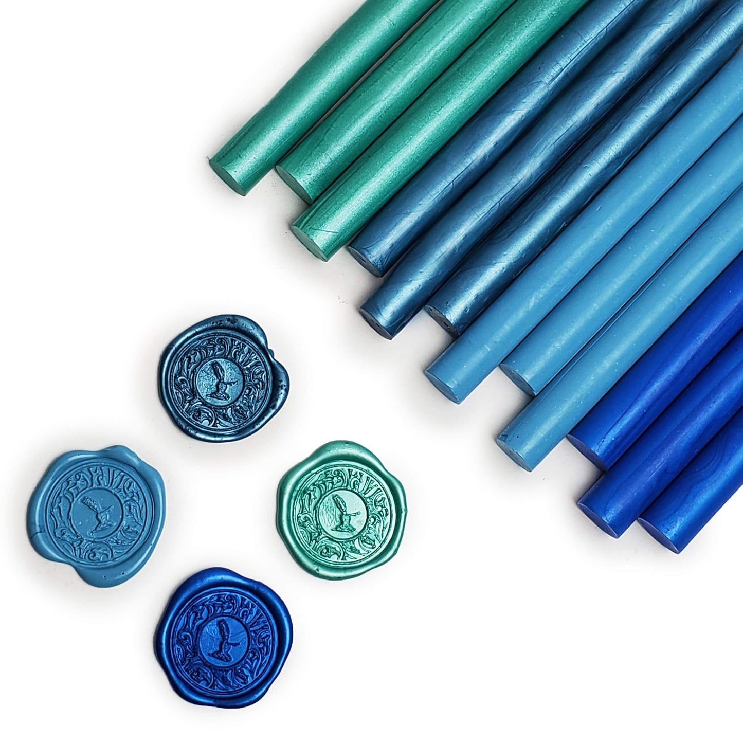 Caribbean Blue Premium Glue Gun Sealing Wax for Wax Seal Stamps, Letters, Wedding Invitations-Pack of 12