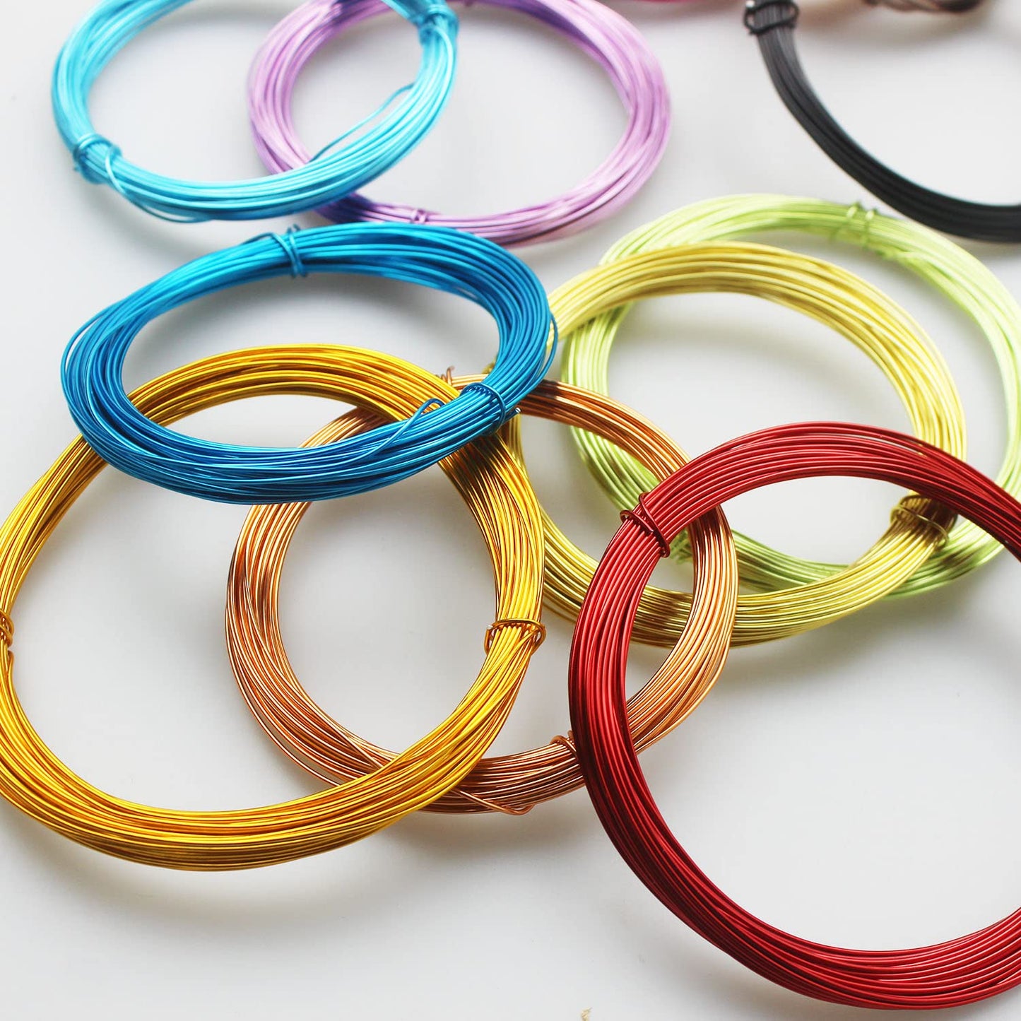 25 Rolls 820 Feet Colored Aluminum Craft Wire 0.8 mm Flexible Metal Artistic Jewelry Beading Wire, Each Roll 32.8 Feet, 25 Colors