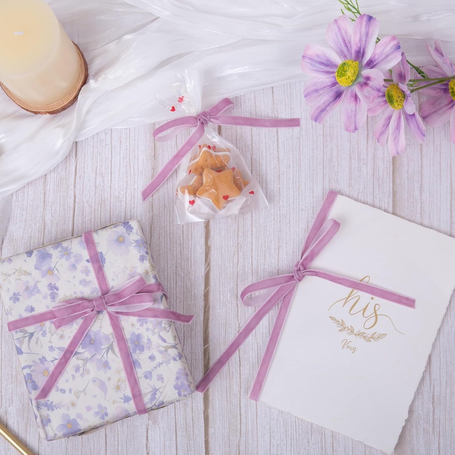 Vintage Lavender Velvet Ribbon, 3/8 Inch X 25Yd