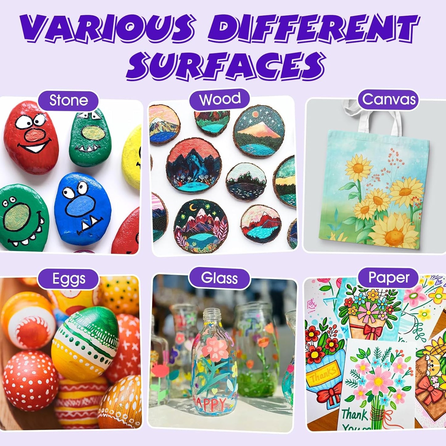 FUMILE 48 Colors Acrylic Paint Marker Dual Tip(Fine and Dot Tip), Paint Pens Acrylic Markers for Wood, Rock, Plastic, Glass, Ceramic, Canvas.Acrylic Markers Set for DIY Christmas Card and Art