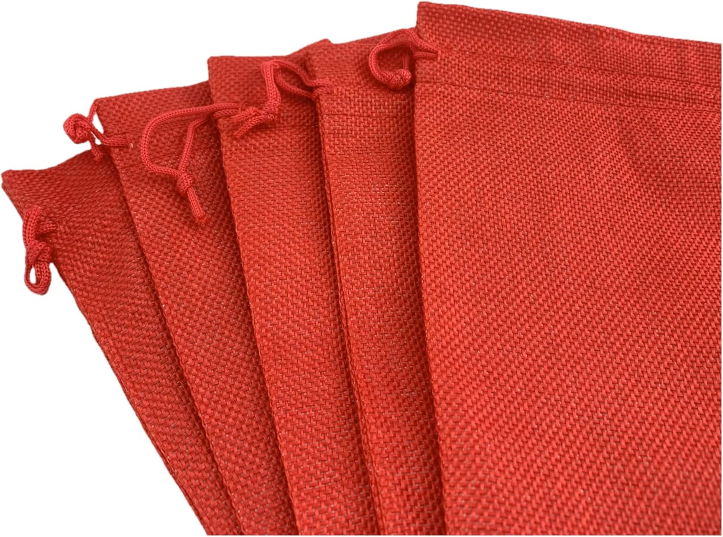 Palmhomee Pack of 12 Burlap Gift Bags with Drawstring Linen Jewelry Pouches Wedding Hessian Jute Bags for Birthday and Treat Pouches Party Wedding Favors Gift (8x12 Inch, Red)