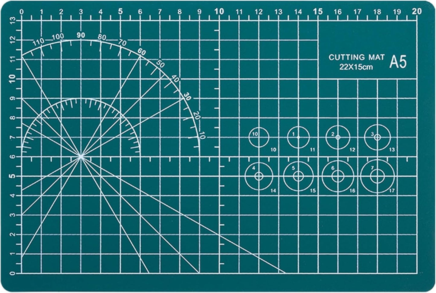 A5 Cutting Mat, Self Healing Sewing Mat, Craft Mat Double Sided 3-Ply Craft Cutting Board for Sewing Crafts Leather Fabric Scrapbooking Project Art Supplies, 8.6“ x 5.9”, Green