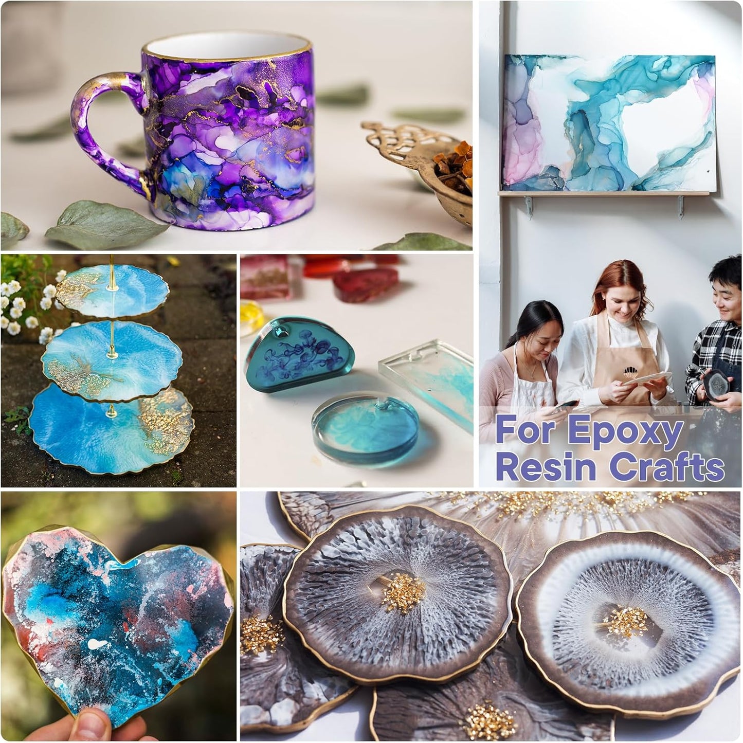 CHEAPART Alcohol Ink Set 24 Vibrant Colors Resin Dye High Concentrated Fast Drying Alcohol Based Epoxy Resin Pigment Resin Art Tumblers Coaster Acrylic Fluid Painting Crafts (24x10ml/0.35 fl oz)