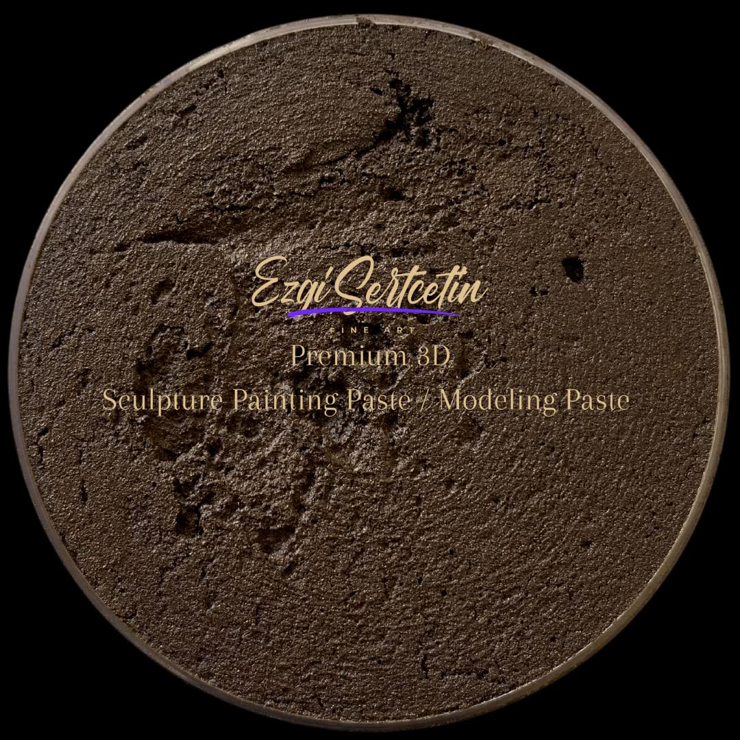 3D Sculpture Painting Paste|Texture Paste|Decorative Plaster|Ready to Use|Unique Metallic Pearl and Neon Colors|Ideal for Artwork|Stencil|Flowers|Texture and Art Relief|6 oz | (Brownie)