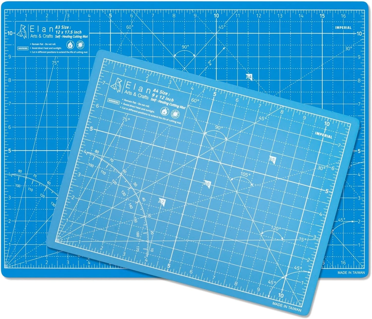 Elan Cutting Mat A3 Blue, Self Healing Cutting Mat 12x18 Inch, 5-Ply Craft Board Blue, Hobby Board for Crafts 12x18 Inch