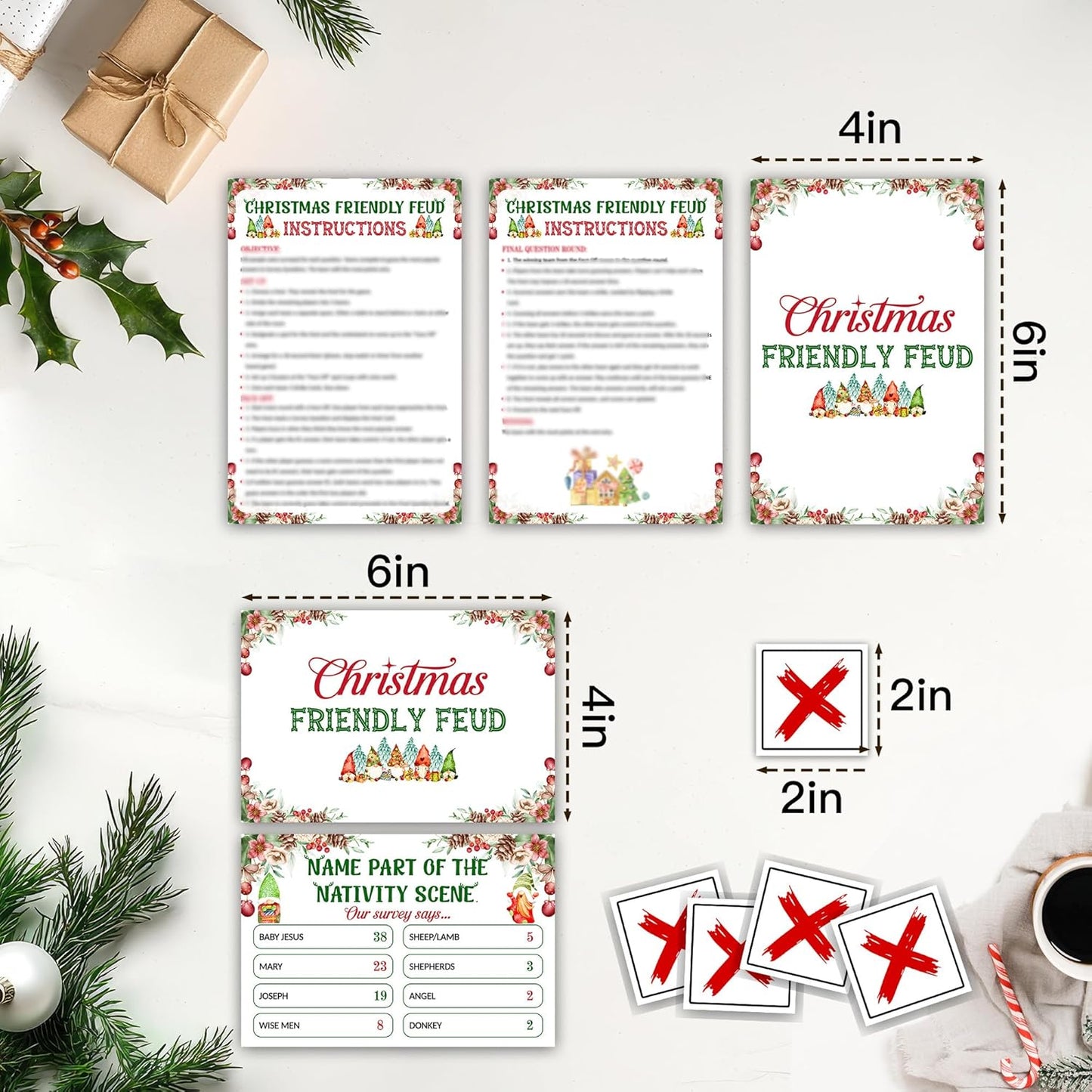 Christmas Friendly Feud Game, Funny Christmas Party Games, Friendly Feud Trivia Quiz for Family, Winter Xmas Holiday Party Supplies for Adults -07