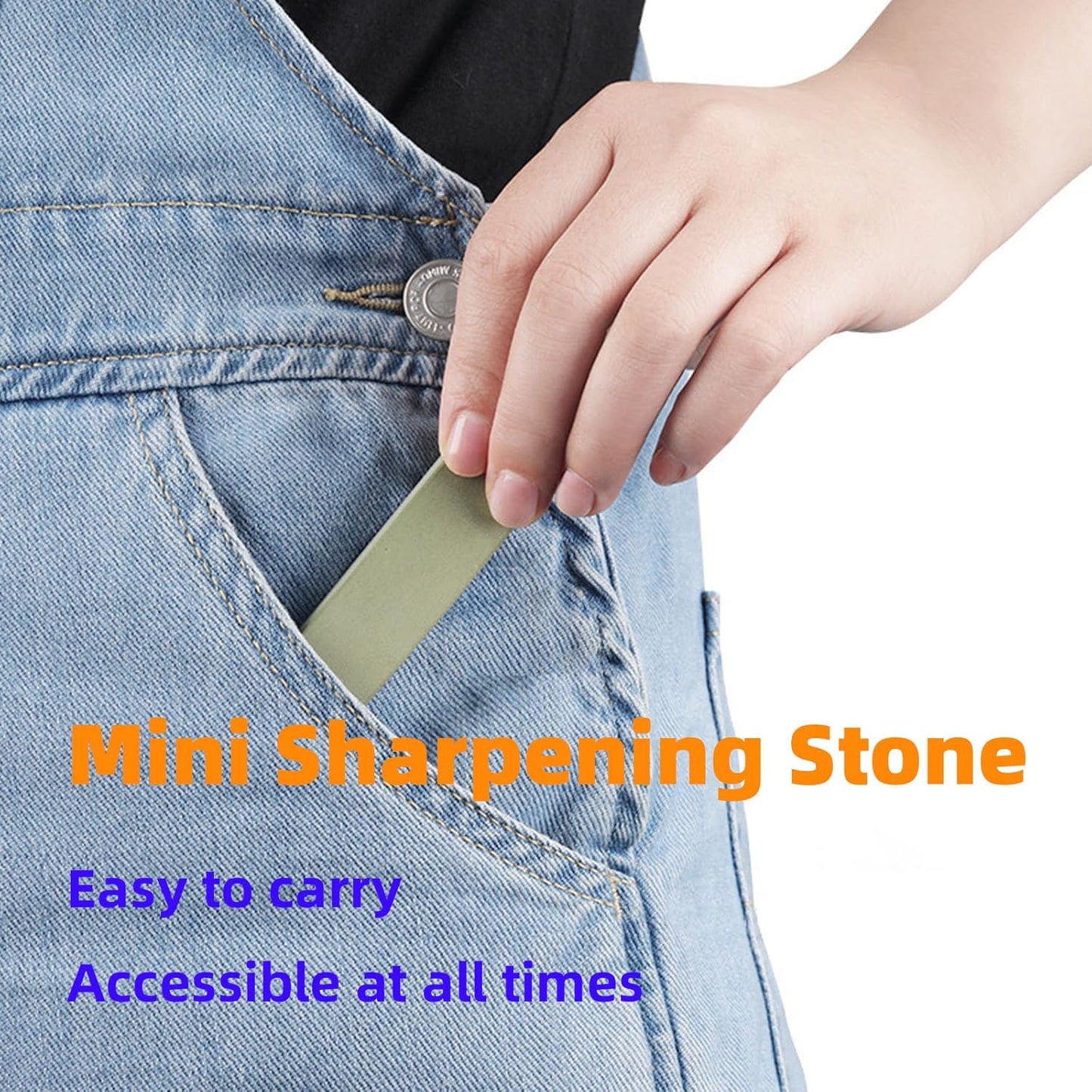 Small Travel-Portable Diamond Resin Sharpening Stone - 6000 Grit Whetstone Knife Sharpener